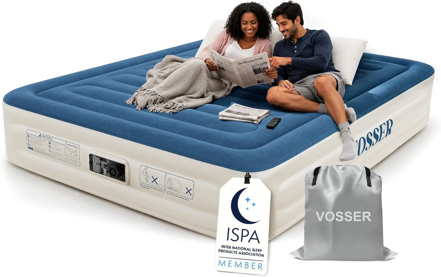 Special Queen Air Mattress with Built-in Pump, 18″ Raised Blow Up Mattress, Flocked Top Inflatable Mattress for Home - Image 2