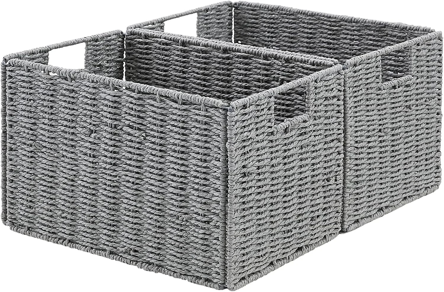 Special Wicker Storage Basket, Set of 2 Hand-Woven Paper Rope Wicker Basket, Small Storage Baskets for Organizing Toilet