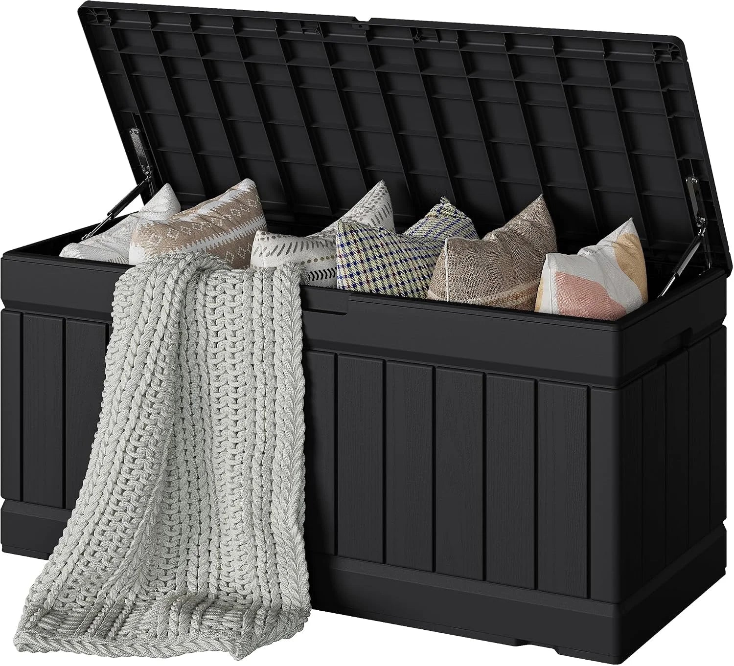 Special 78 Gallon Deck Box, Waterproof Resin Outdoor Storage Box - Image 3