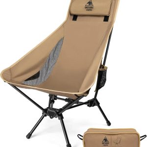 Special ONETIGRIS Tigerblade High Back Camping Chair with Pillow Design, Comfortable Widened Seat Folding Chair
