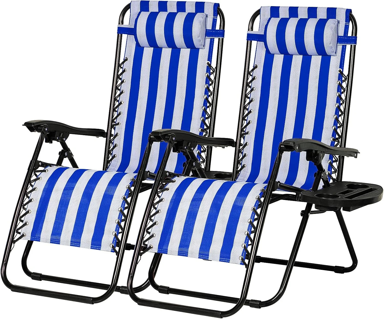 Special Set of 2 Relaxing Recliners Patio Chairs Adjustable Steel Mesh Zero Gravity Lounge Chair Beach Chairs - Image 11