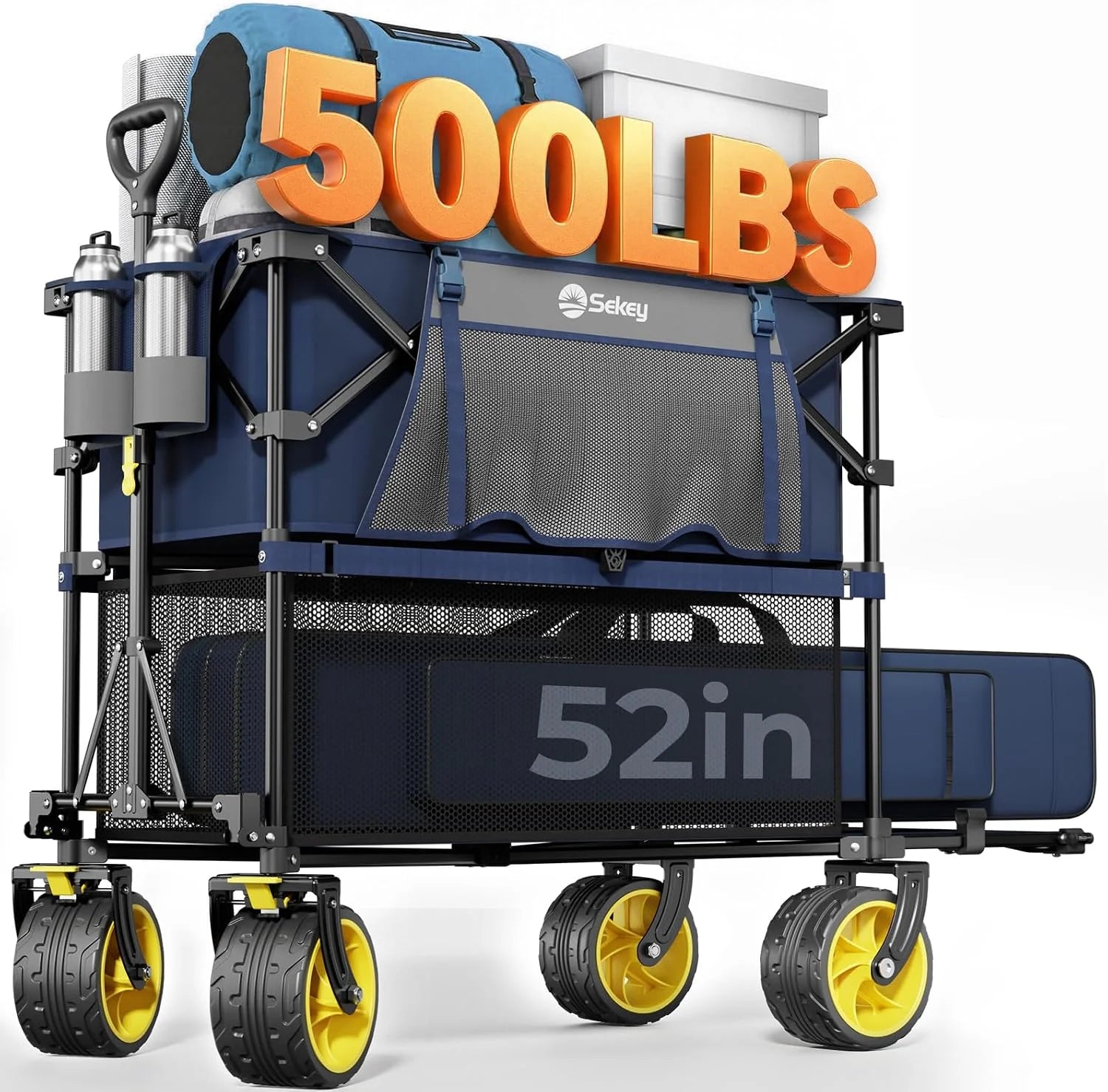 Special Sekey 500LBS Heavy Duty Double Decker Wagon with Extender, 400L Large Capacity Collapsible Garden Cart Fits 10×10 Canopy - Image 6