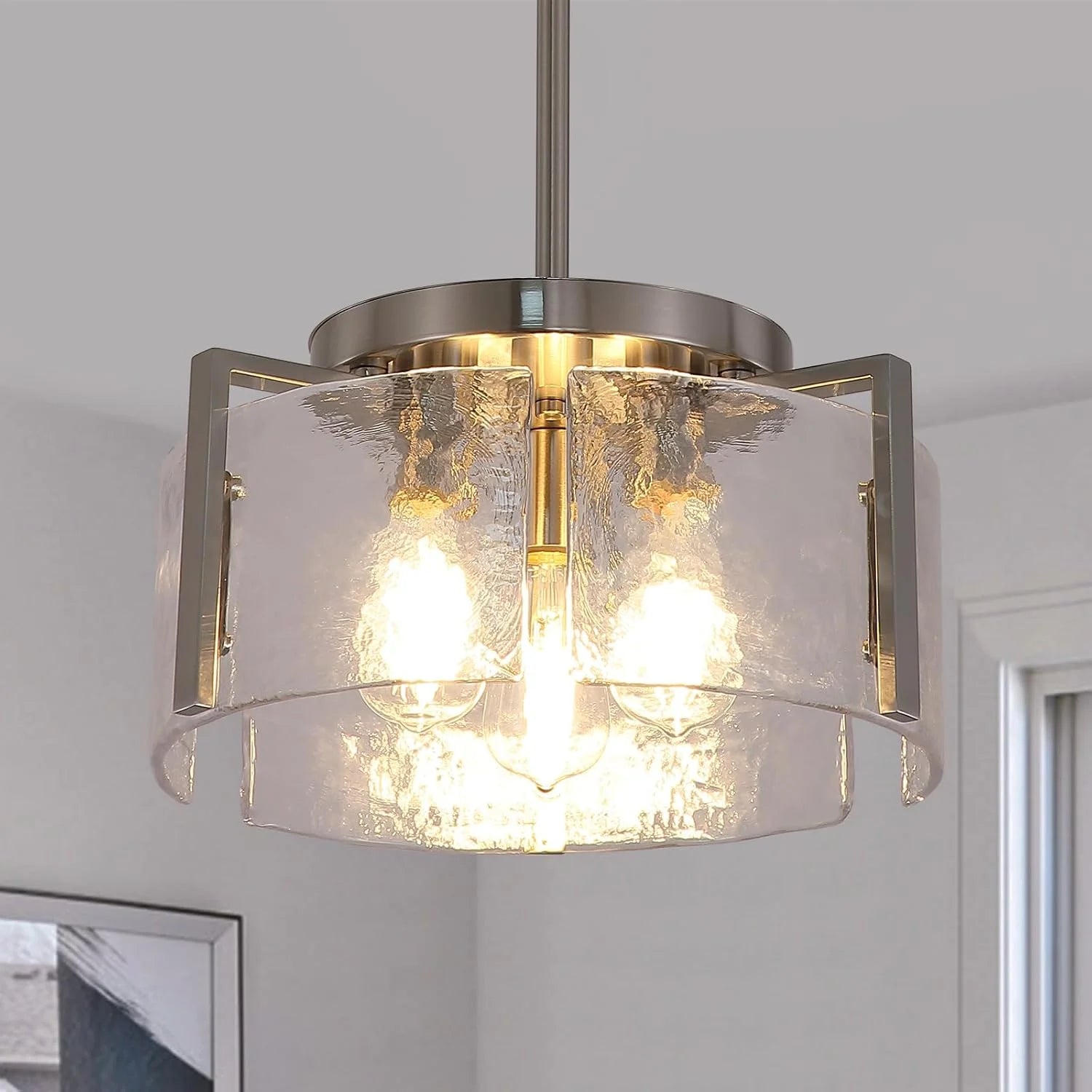 Special Chandeliers for Dining Room Light Fixture, Adjustable Glass Modern Farmhouse Chandelier for Entryway - Image 11