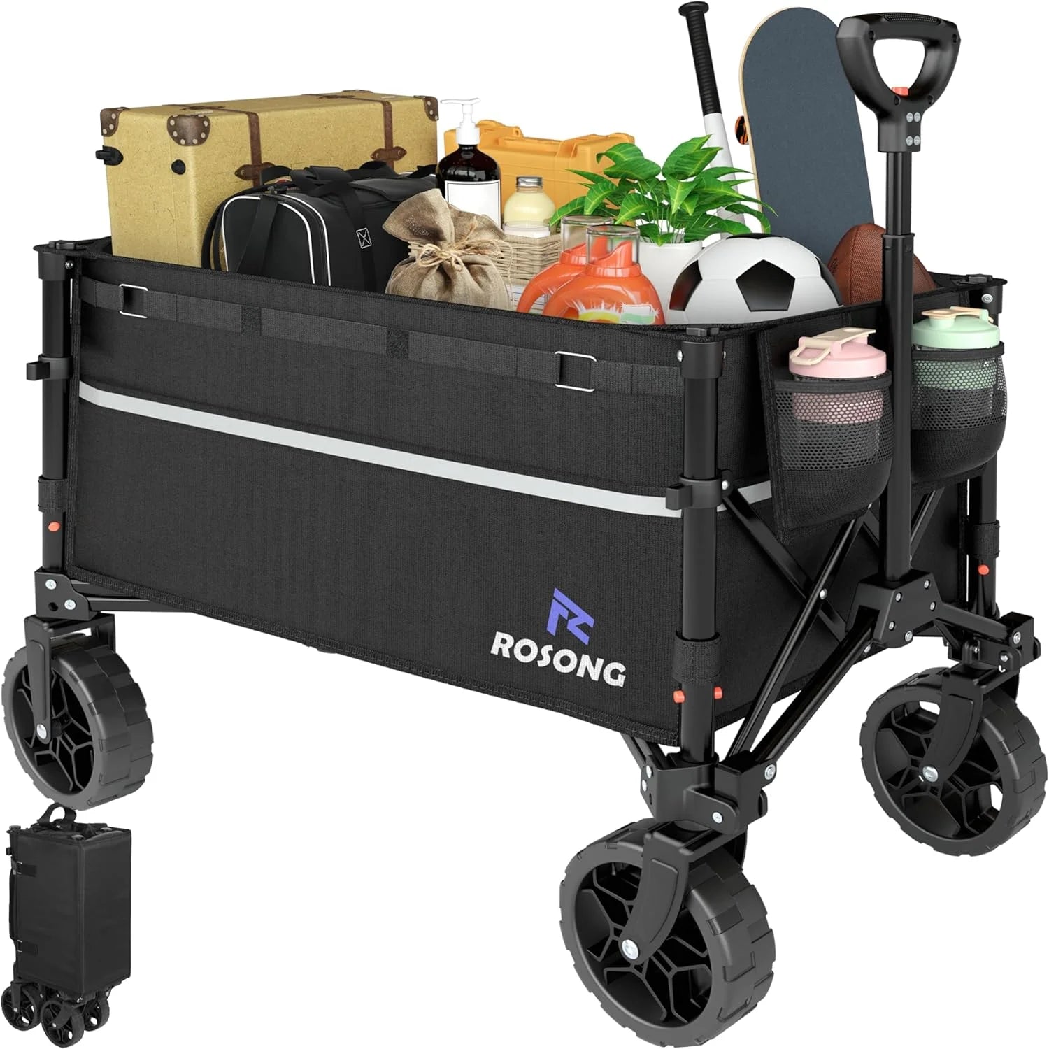 Special Collapsible Wagon Cart with Wheels Foldable – Folding Utility Heavy Duty Wagons Carts for Grocery Sports Garden Shopping Camping - Image 2