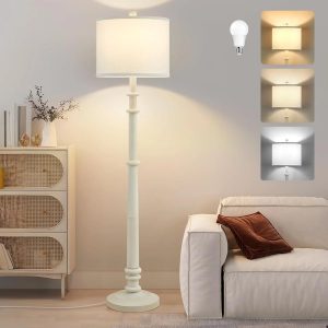 Special Floor Lamp, Vintage Standing Lamp Reading Light with Linen Shade Retro Tall Lamp for Bedroom Office