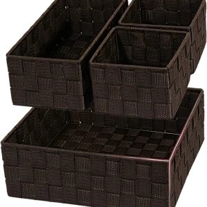 Special Woven Storage Baskets for Organizing 6 Pack, Large&Small Storage Cube Bins Set for Bathroom, Storage Boxes