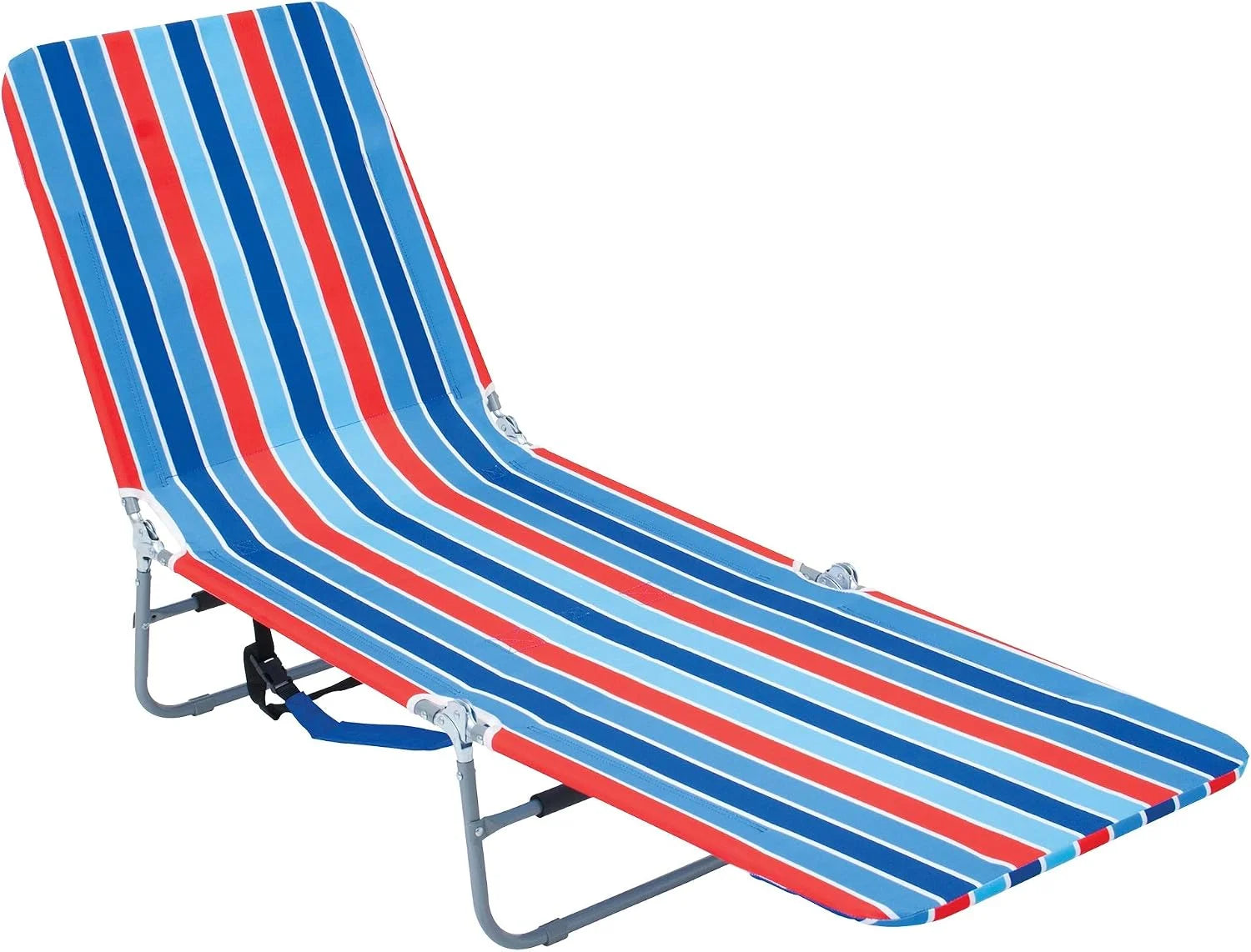 Special Beach Portable Lay Flat Folding Backpack Beach Lounge Chair with Backpack Straps and Storage Pouch, Blue and Red - Image 2
