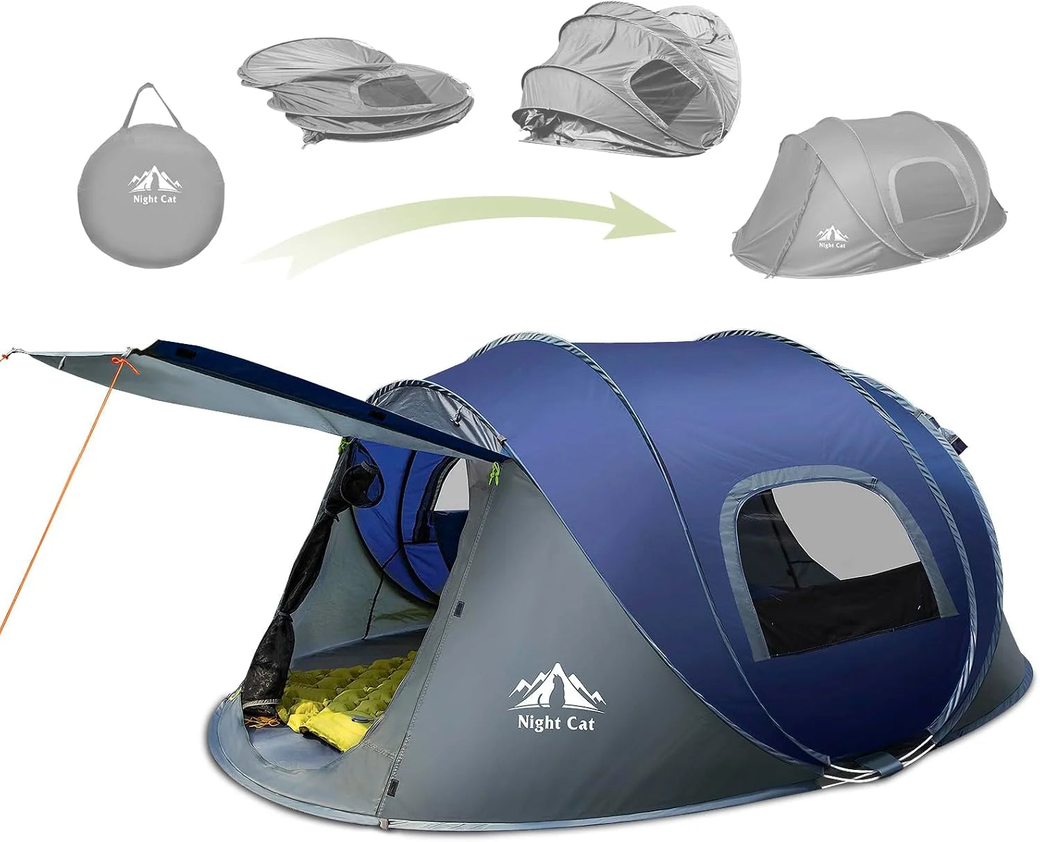 Special Cat Pop-up Camping Tent: 2 Person Tent Waterproof Instant Easy Setup Family Tent