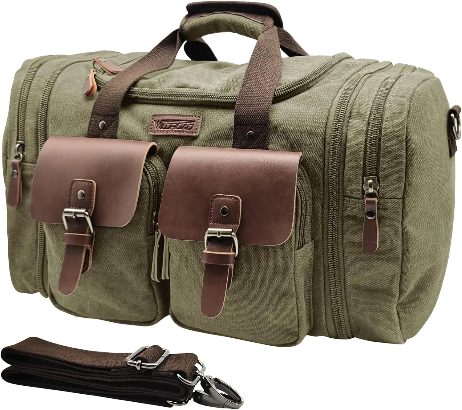 Special Wildroad Waxed Canvas Duffle Bag ” 50L Waterproof Weekender Overnight Travel Bag - Image 5