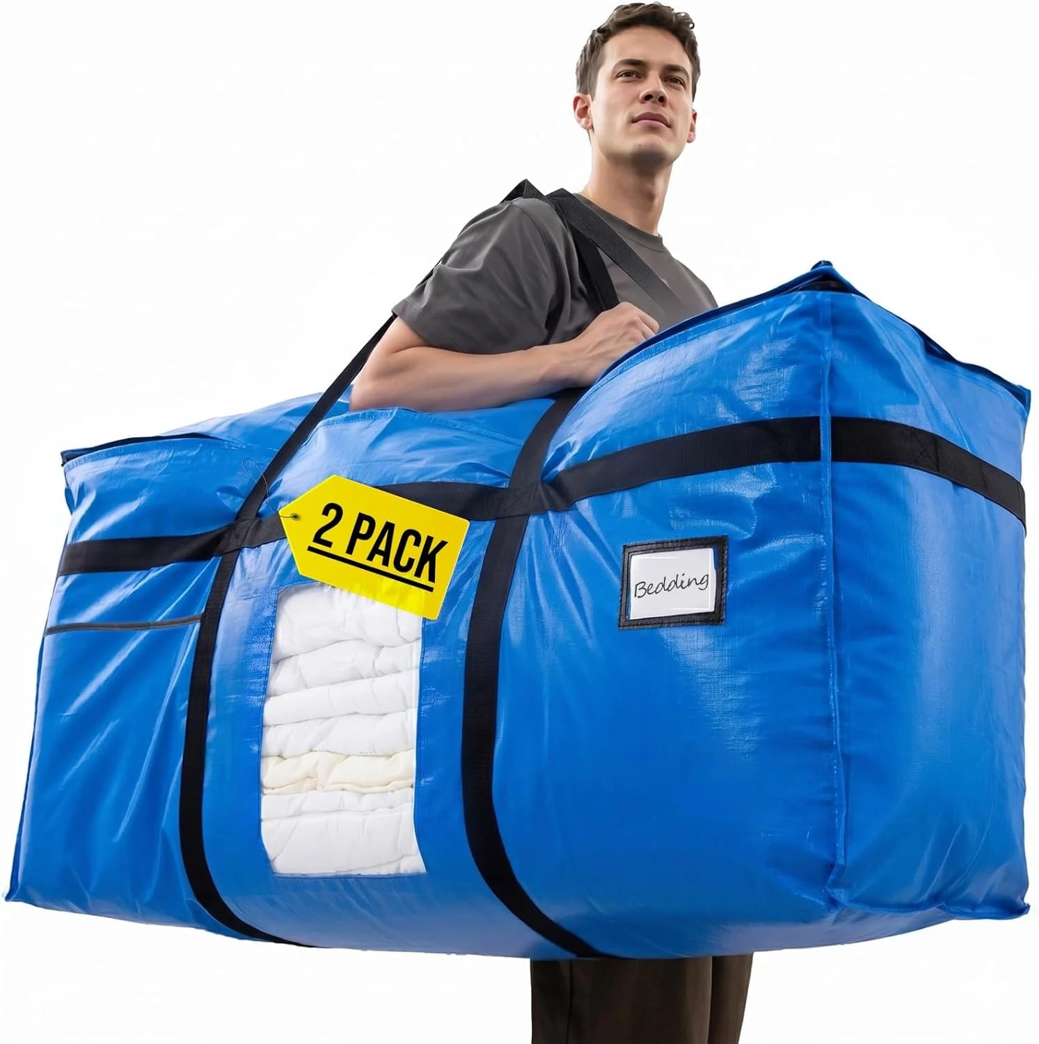 Special TAILI 2 Pack 69 Gallon Extra Large Storage Bags with Visible Window,Blue - Image 10