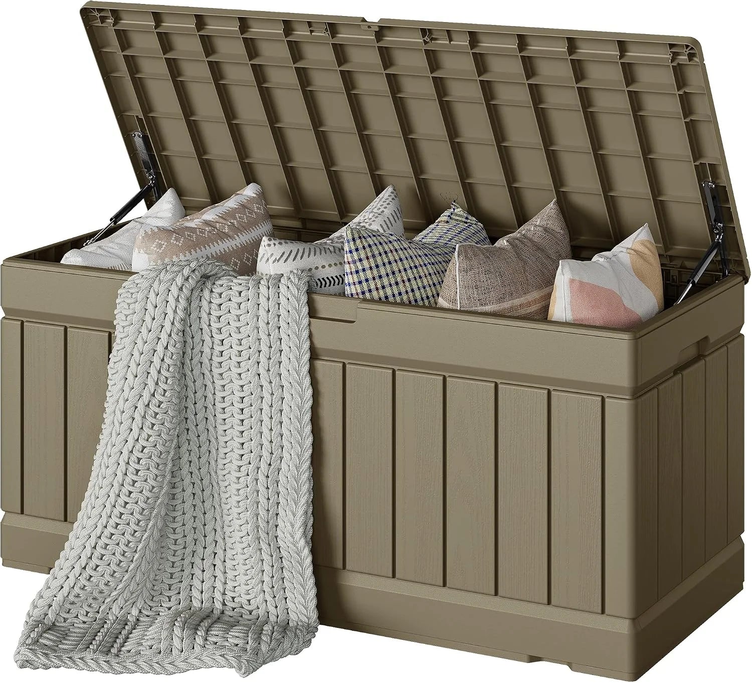 Special 78 Gallon Deck Box, Waterproof Resin Outdoor Storage Box - Image 26