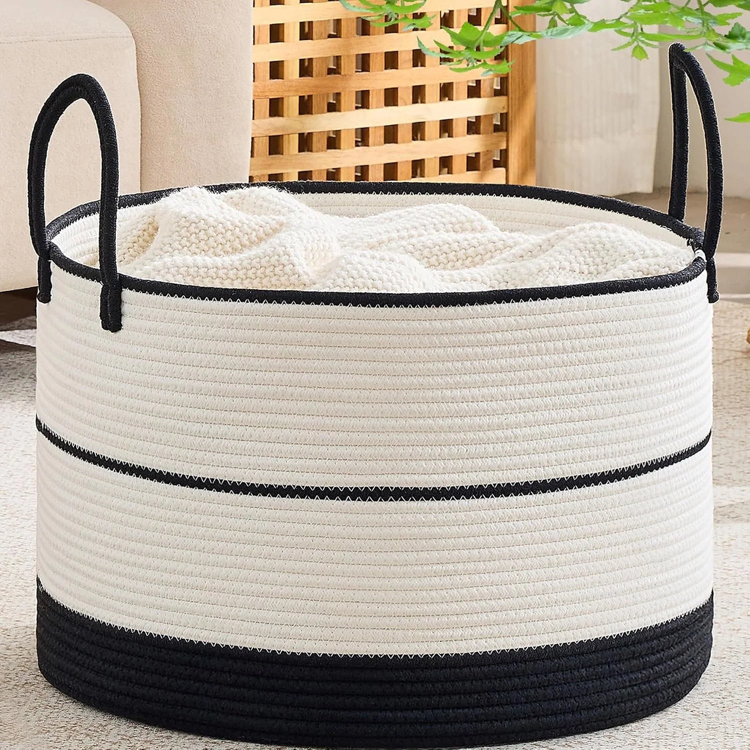 Special Large Blanket Basket with Handles, Storage Basket for Living Room, Extra Large Capacity, Blanket Storage, Laundry - Image 19
