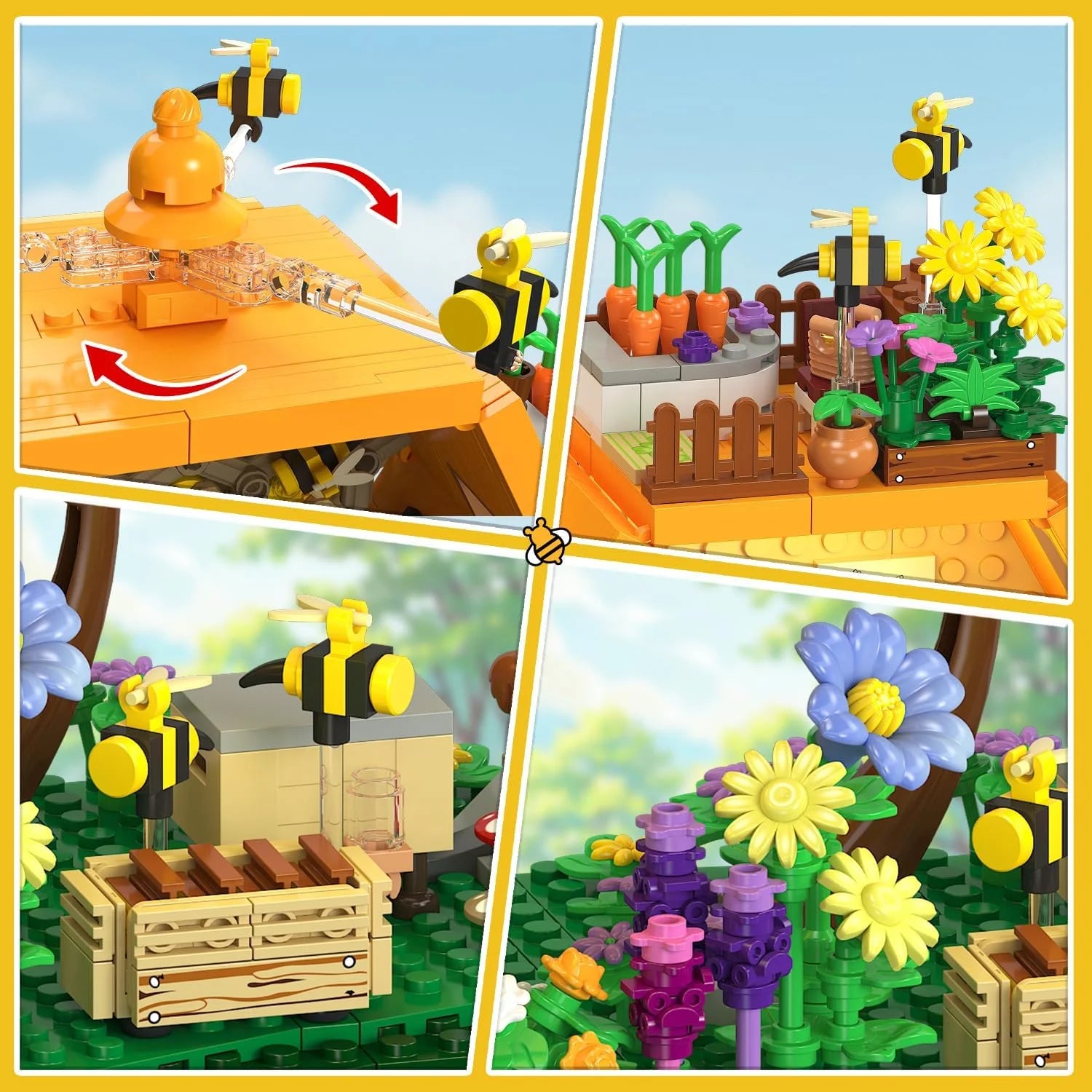 Special Bee Treehouse Building Set with Lights for Adults, Farm House Kit, Collectible Cabin Home Decor Gift for Boys - Image 5