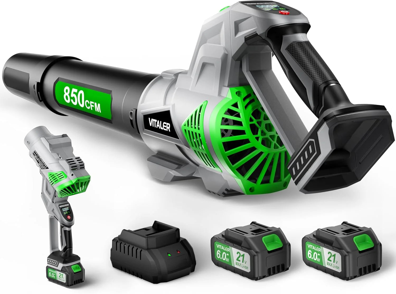 Special Blower Cordless, Brushless Blower 850 CFM 250 MPH with 2 Batteries – For Yard Cleanup
