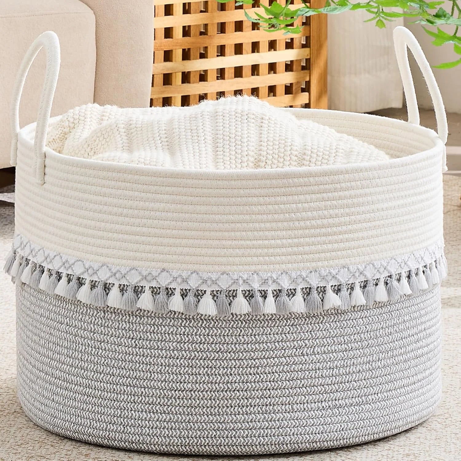 Special Large Blanket Basket with Handles, Storage Basket for Living Room, Extra Large Capacity, Blanket Storage, Laundry - Image 11