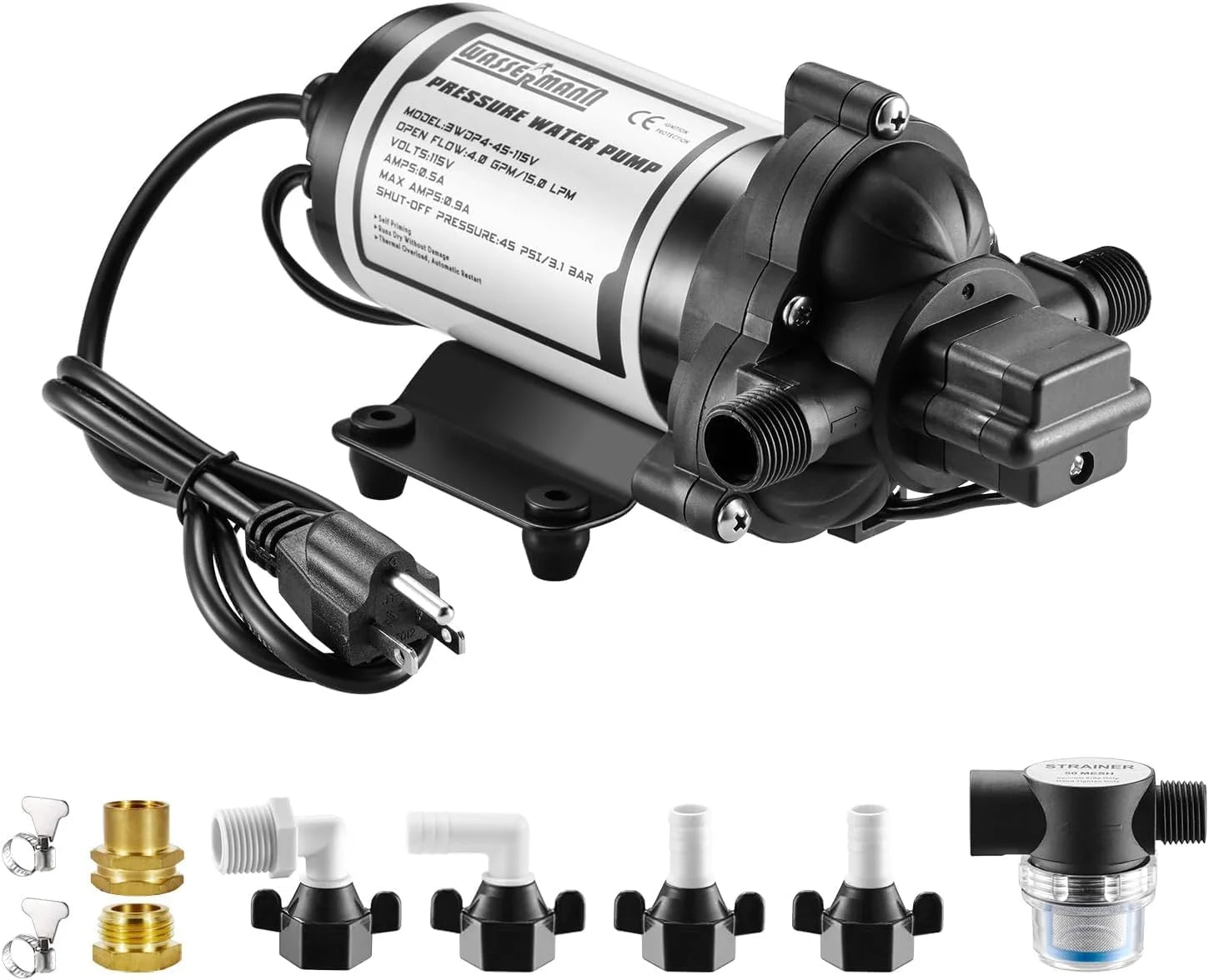 Special WASSERMANN RV Pump, 12V Self-priming RV Water Pressure Pump 4.0GPM 45PSI with Pressure Switch - Image 6