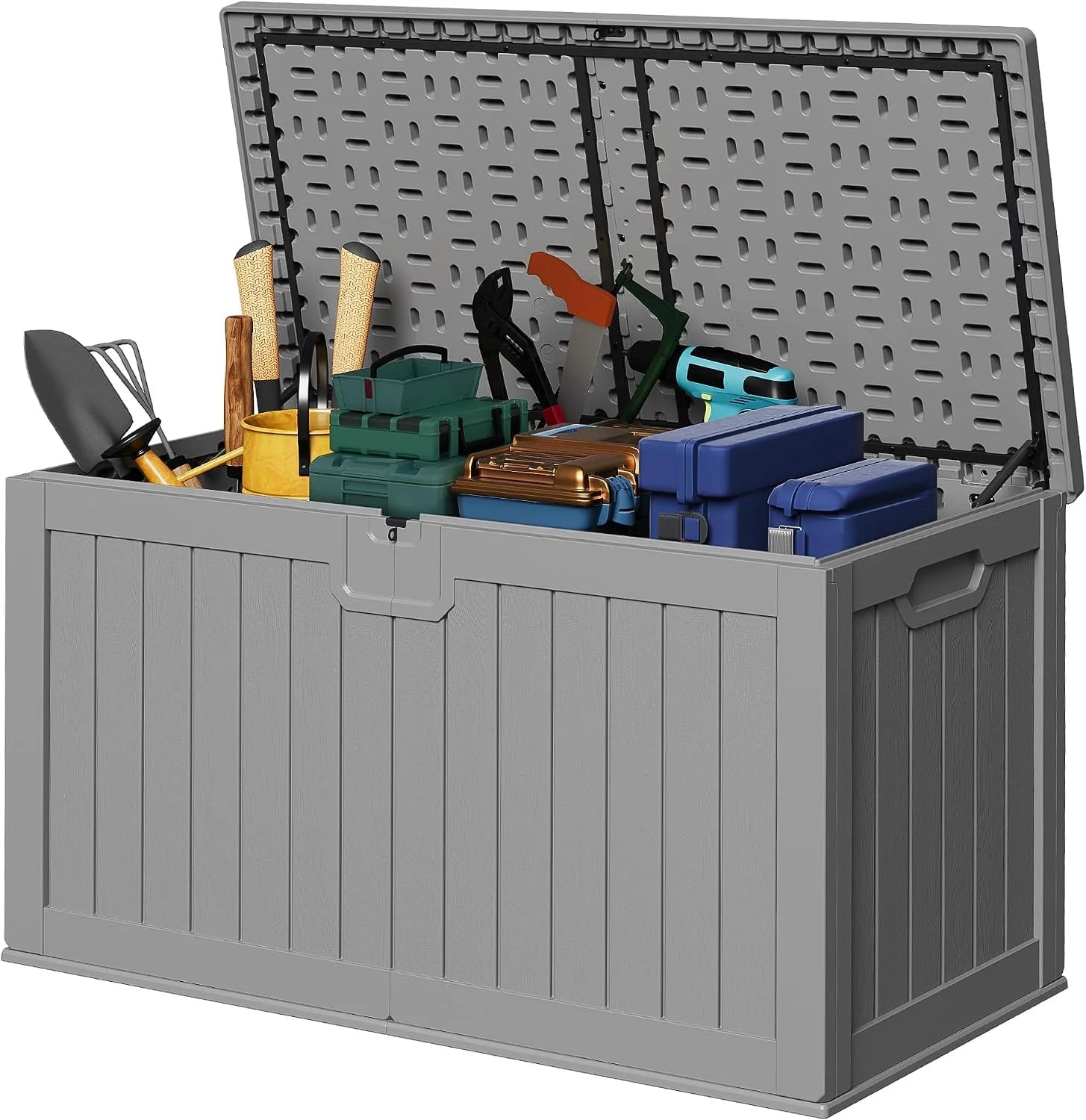 Special 78 Gallon Deck Box, Waterproof Resin Outdoor Storage Box - Image 16
