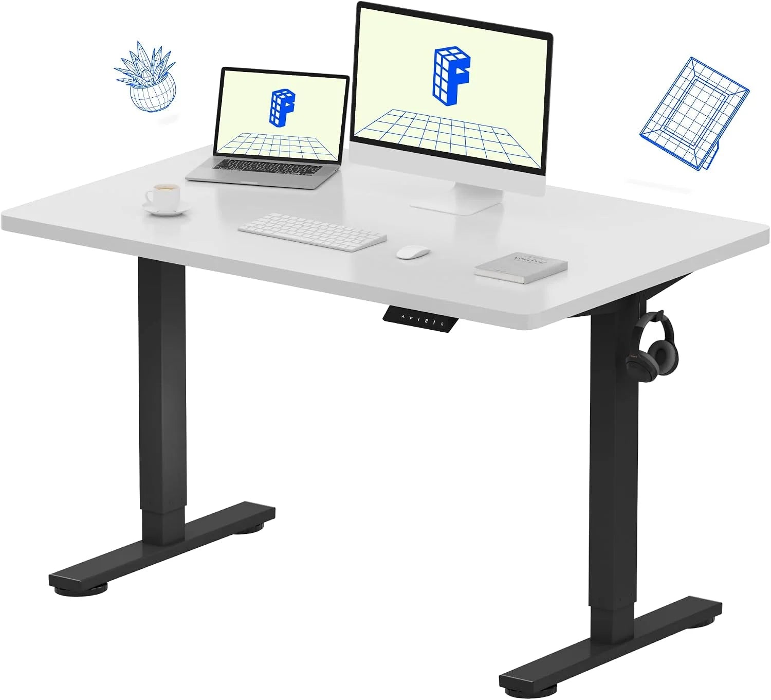 Special FLEXISPOT EN1 One-Piece Standing Desk, Electric Adjustable with 4 Memory Presets, 176 LBS Capacity, 48×24 Black - Image 40