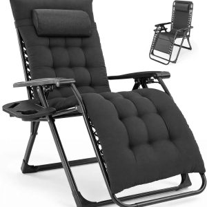 Special NEWBULIG Zero Gravity Chair, Folding Patio Recliner with Cup Holder Trays