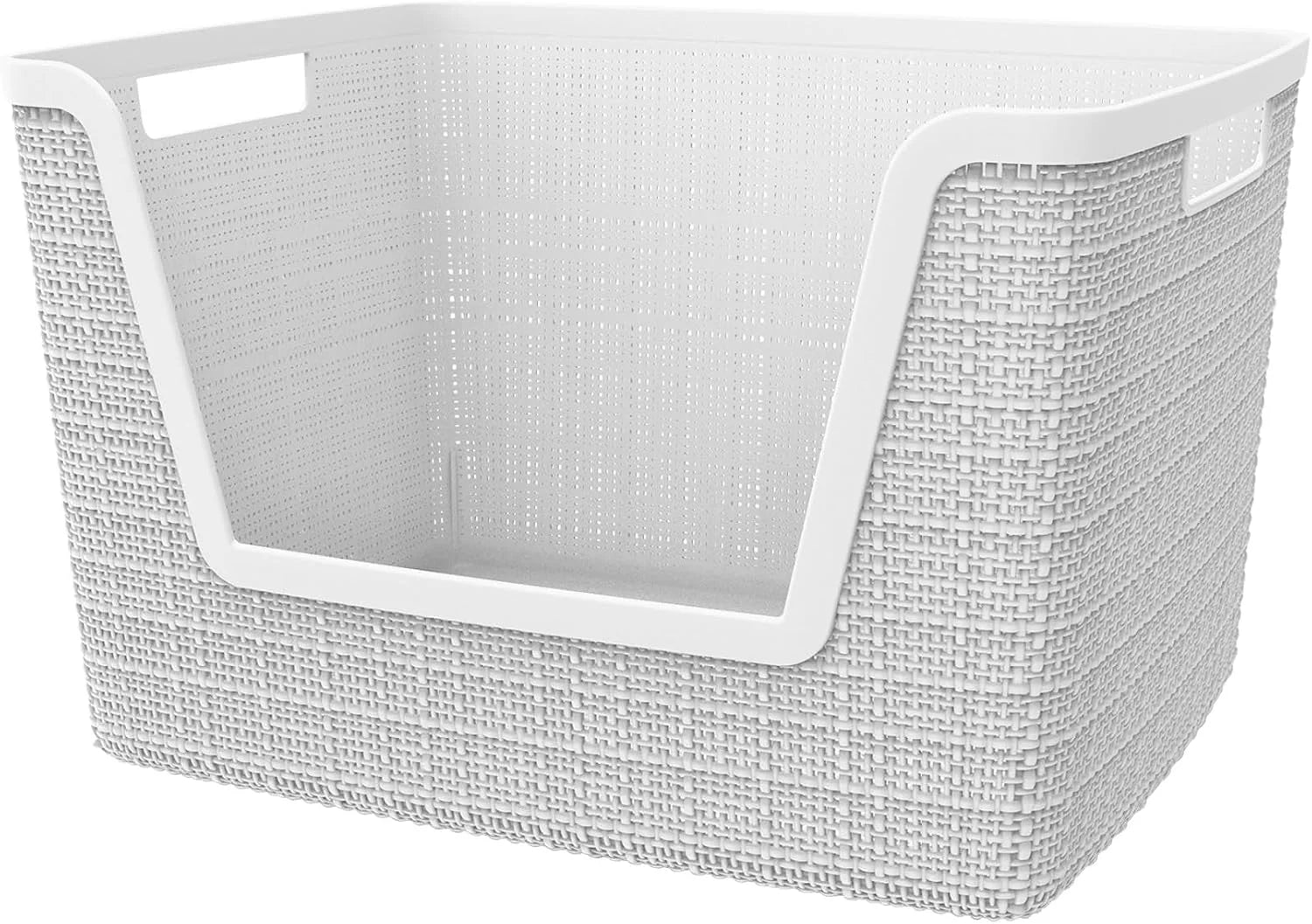 Special Curver Set of 4 Large Cube 17L Jute Decorative Plastic Organization and Storage Baskets, Perfect Bins for Home - Image 14
