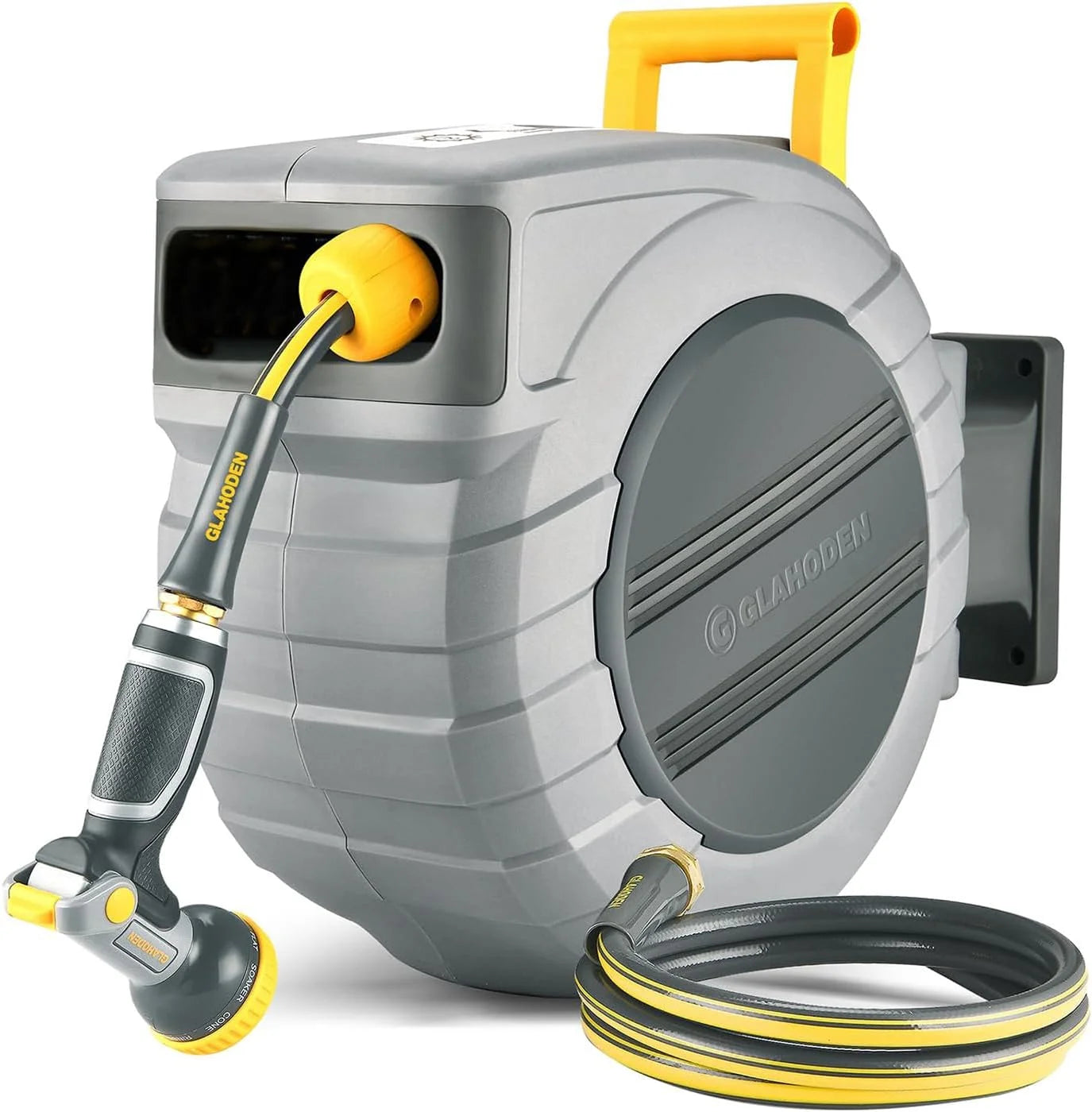 Special GLAHODEN Retractable Garden Hose Reel 5/8 in x 100 ft Upgraded UV Resistant Heavy Duty Automatic Hose Reel Wall Mount - Image 4