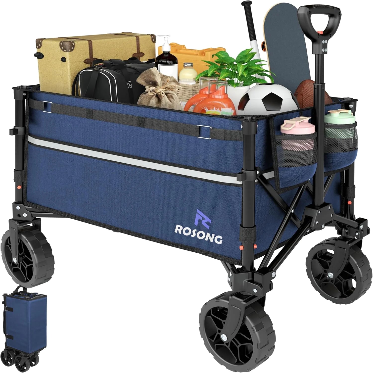 Special Collapsible Wagon Cart with Wheels Foldable – Folding Utility Heavy Duty Wagons Carts for Grocery Sports Garden Shopping Camping - Image 8