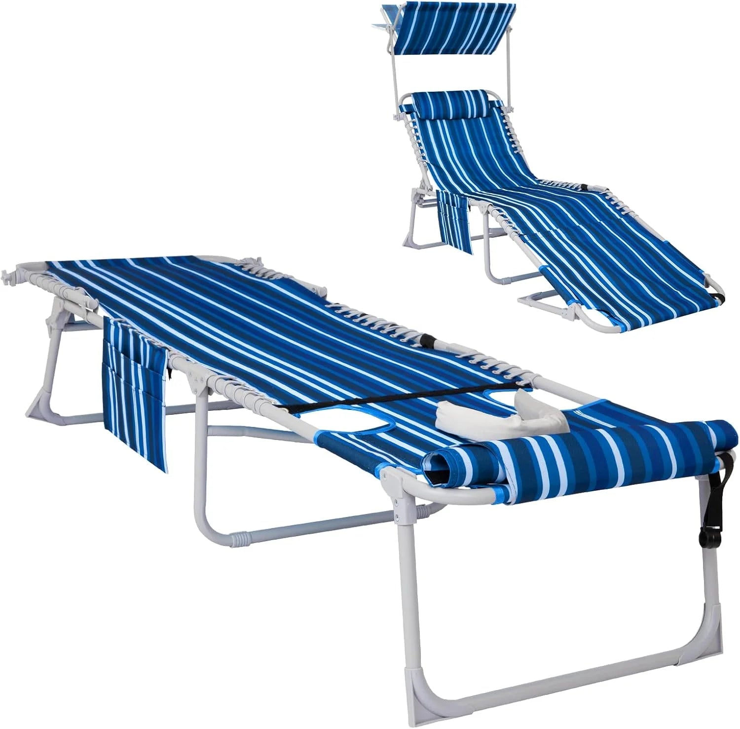 Special WEJOY Folding Tanning Chair with Face Hole, 5-Position Face Down Beach Lounge Chair for Sunbathing - Image 6
