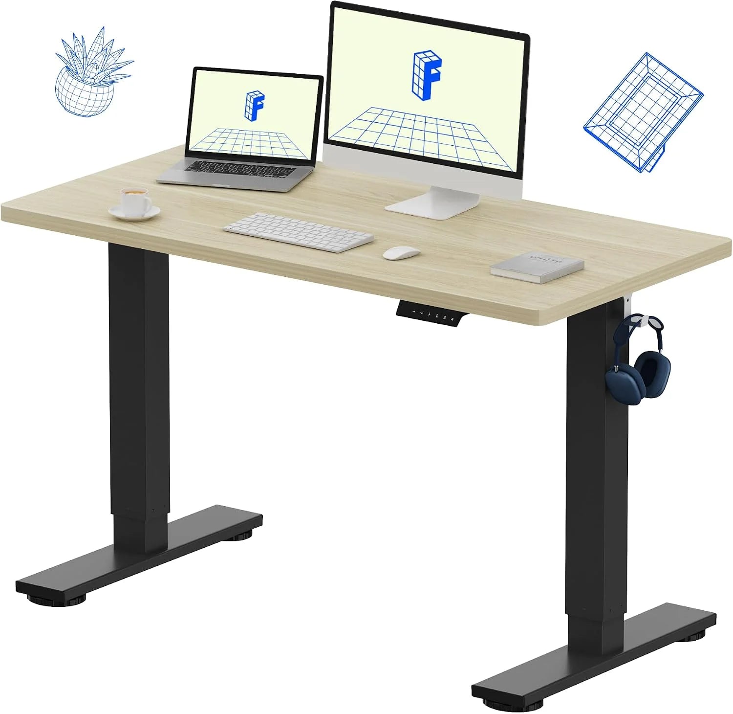 Special FLEXISPOT EN1 One-Piece Standing Desk, Electric Adjustable with 4 Memory Presets, 176 LBS Capacity, 48×24 Black - Image 38
