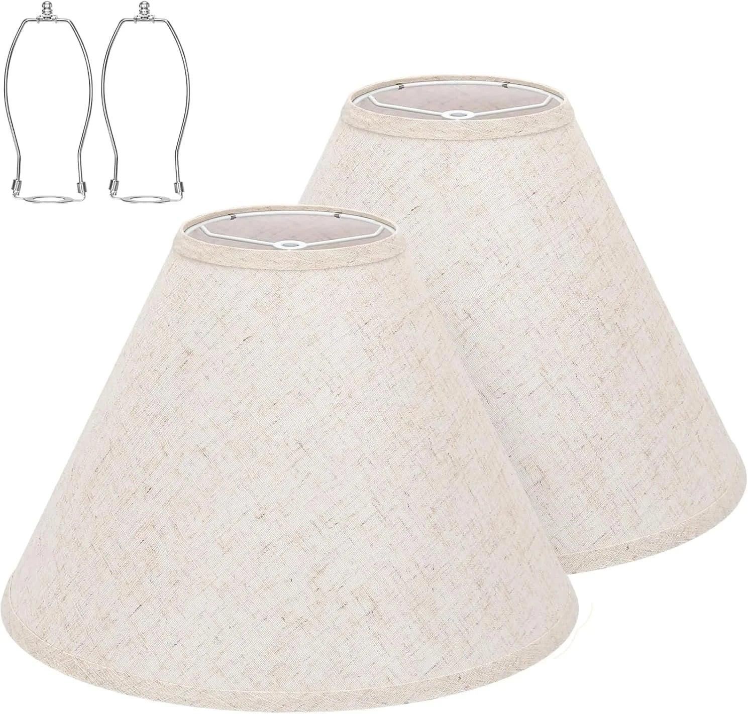 Special Empire Beige Linen Lamp Shades Set of 2 - Image 2
