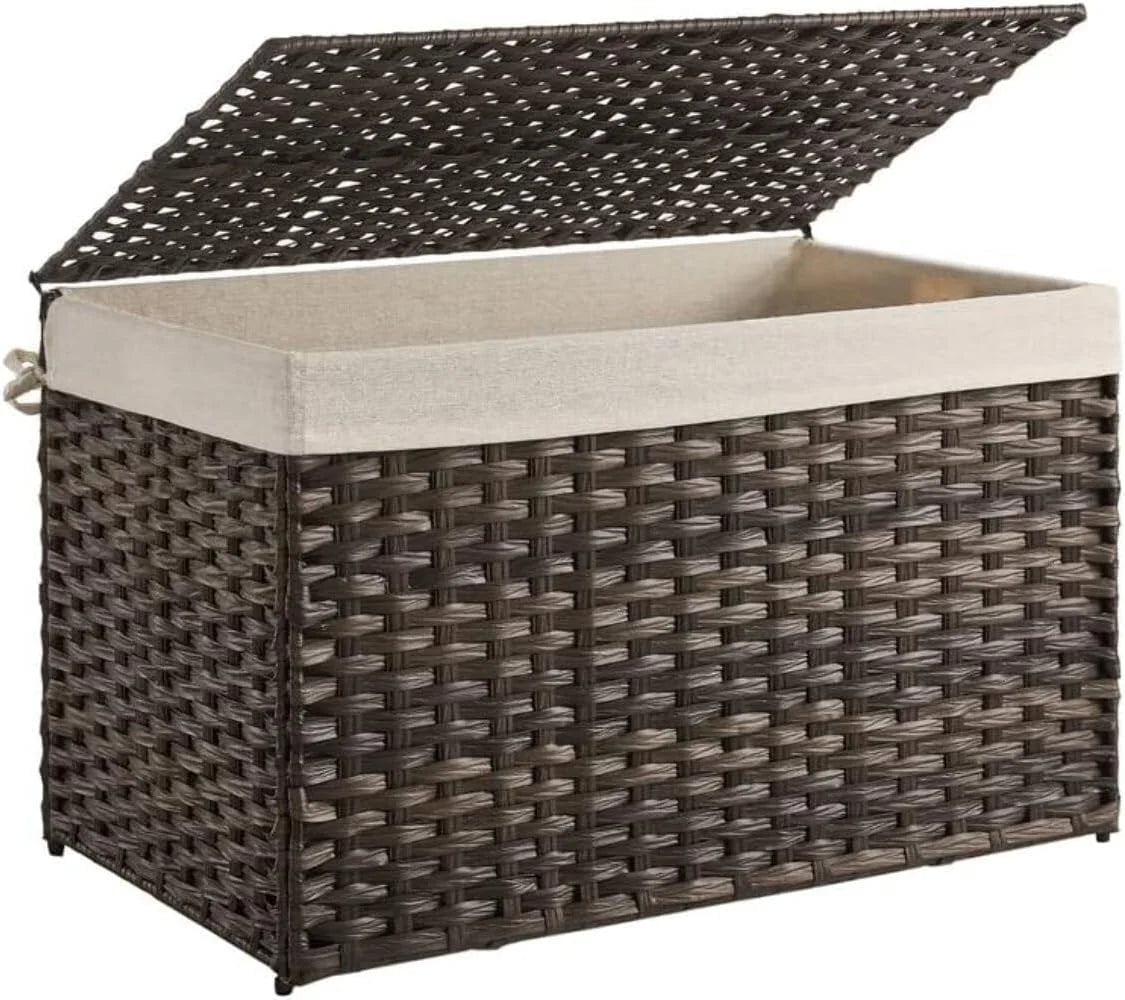 Special Storage Basket with Lid, 9.2 Gallon (35L), Foldable, Blanket Storage Bin with Handles - Image 6