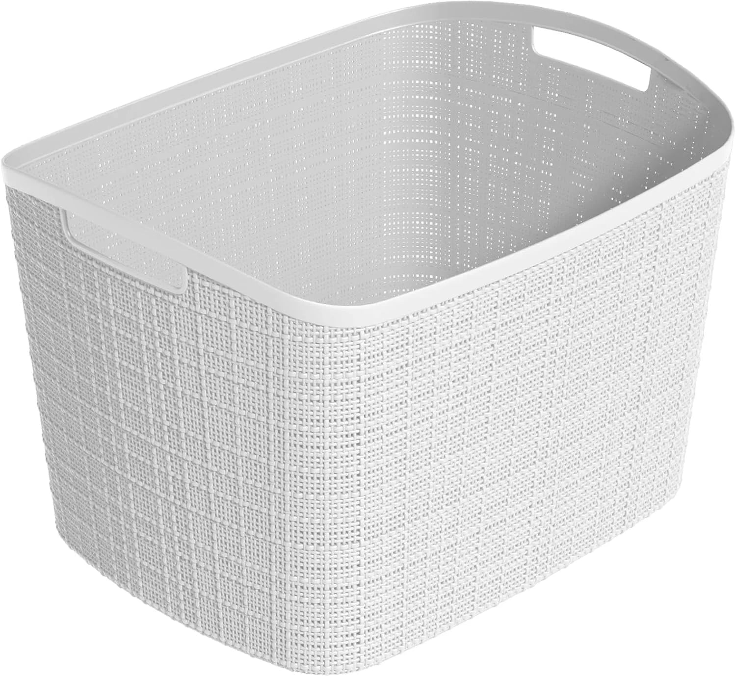 Special Curver Set of 4 Large Cube 17L Jute Decorative Plastic Organization and Storage Baskets, Perfect Bins for Home - Image 16