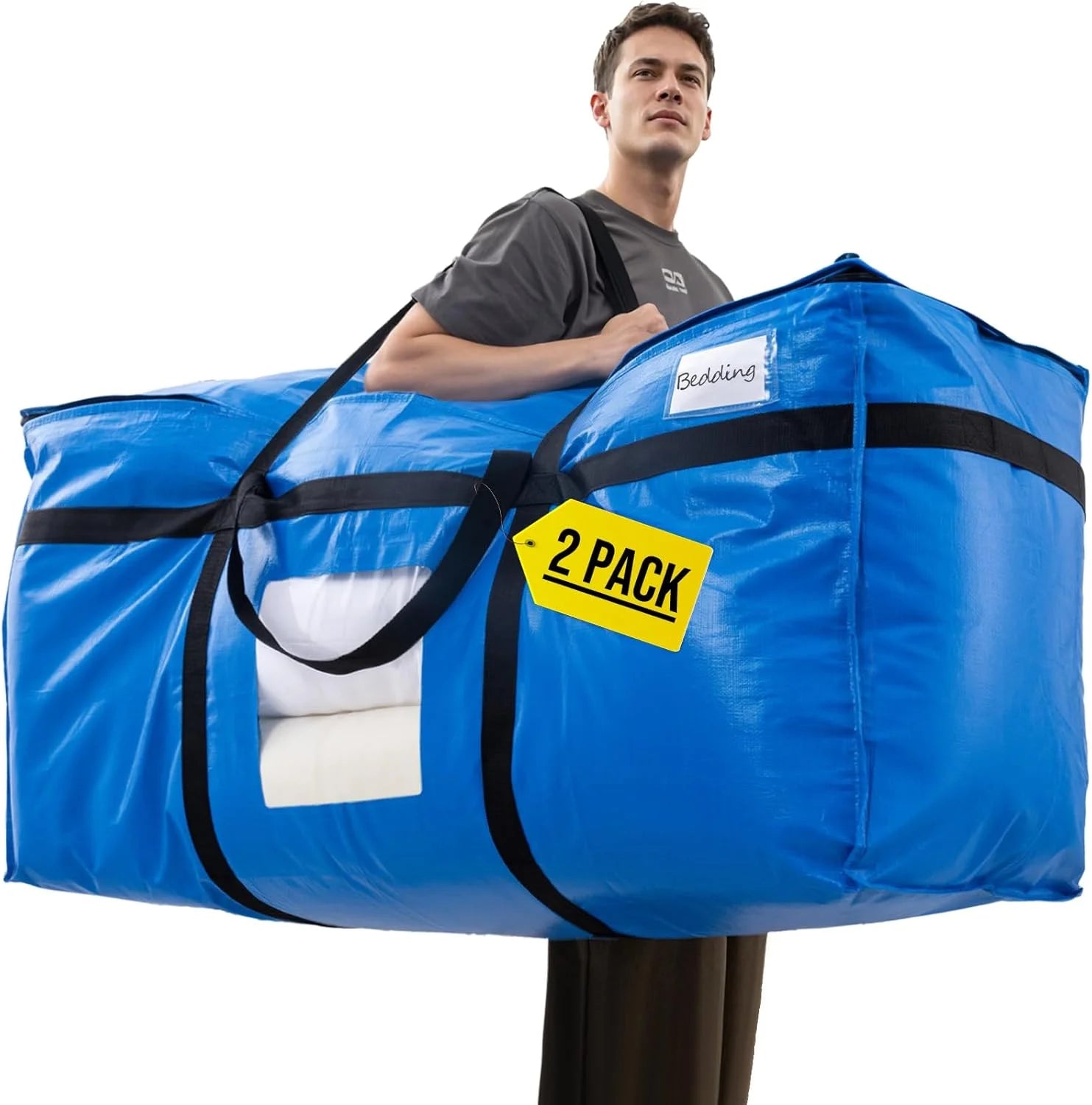 Special TAILI 2 Pack 69 Gallon Extra Large Storage Bags with Visible Window,Blue - Image 9