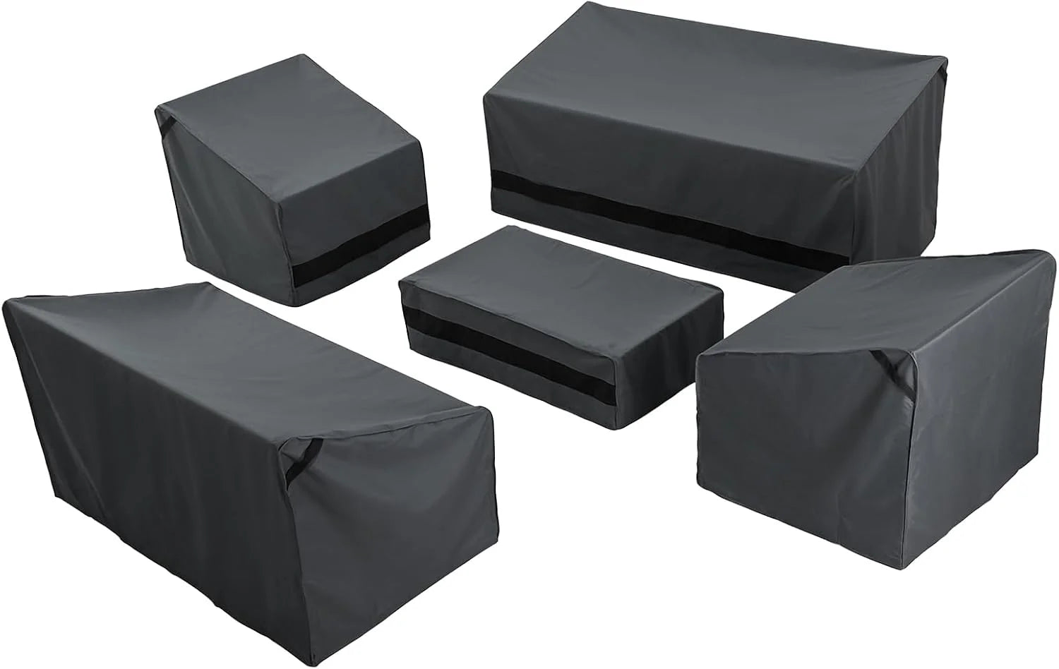 Special loriano Patio Furniture Cover Set, 5 Piece Outdoor Furniture Cover Waterproof, 600D Heavy Duty Lawn Patio Set Covers - Image 2