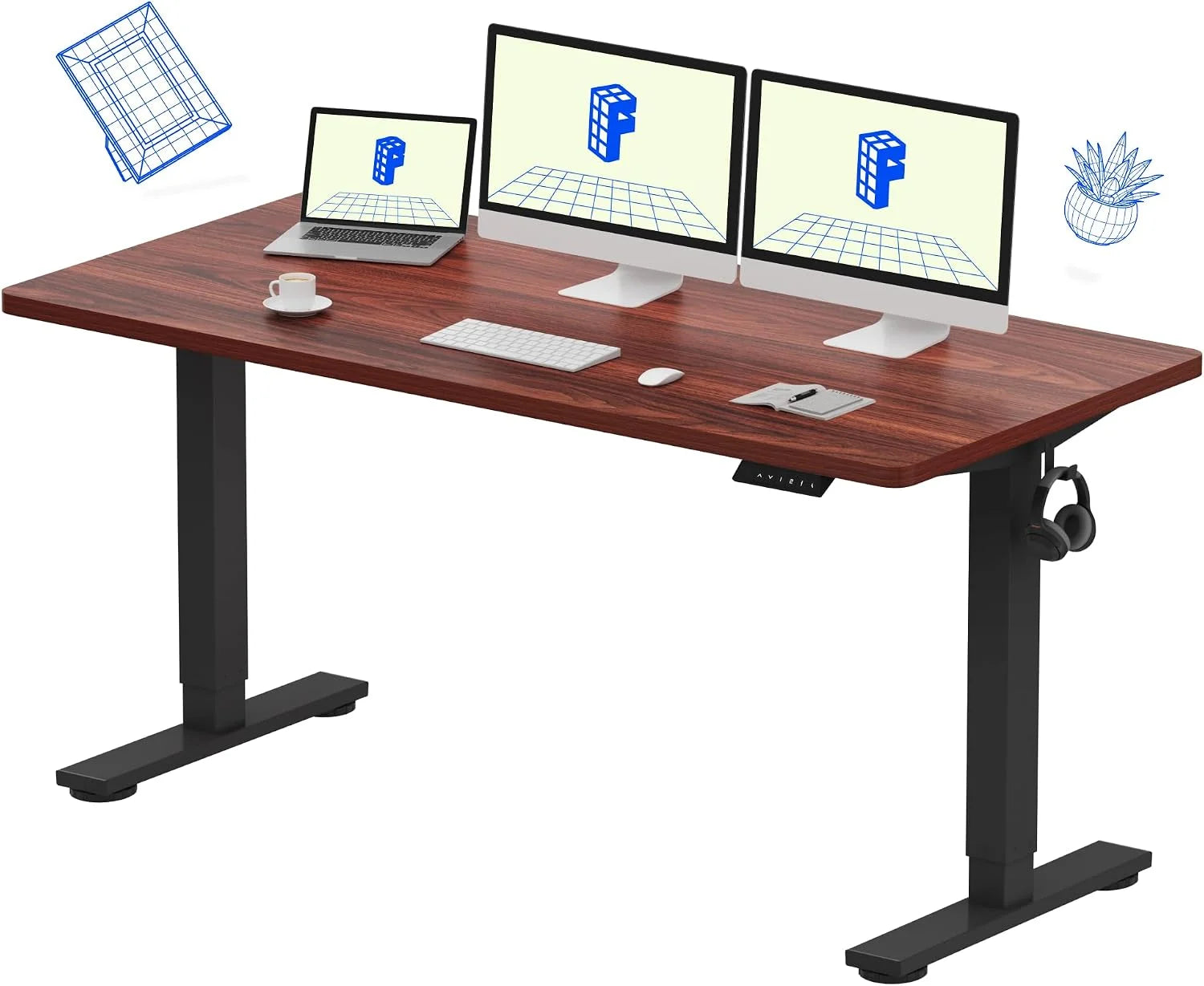 Special FLEXISPOT EN1 One-Piece Standing Desk, Electric Adjustable with 4 Memory Presets, 176 LBS Capacity, 48×24 Black - Image 44