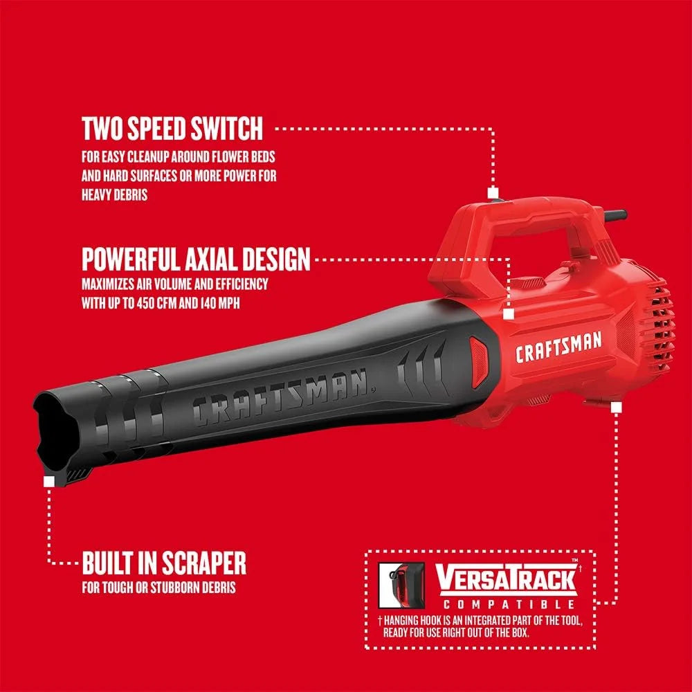 Special Corded Leaf Blower, Powerful Lightweight Handheld Axial Electric Blower, 9 Amp (CMEBL710) - Image 3