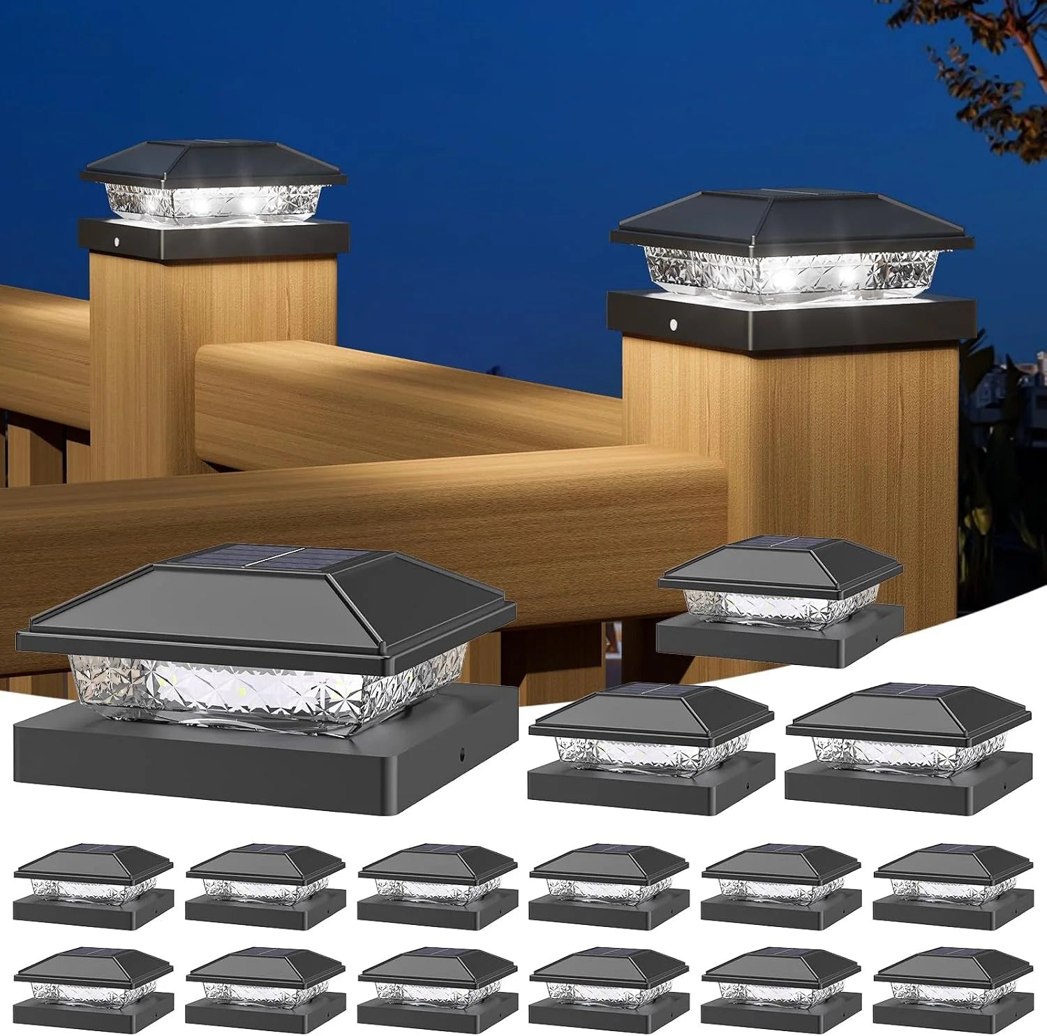 Special Solar Post Cap Lights, 4×4 Post Solar Light Cool White, White 12 Pack ” For Home Projects