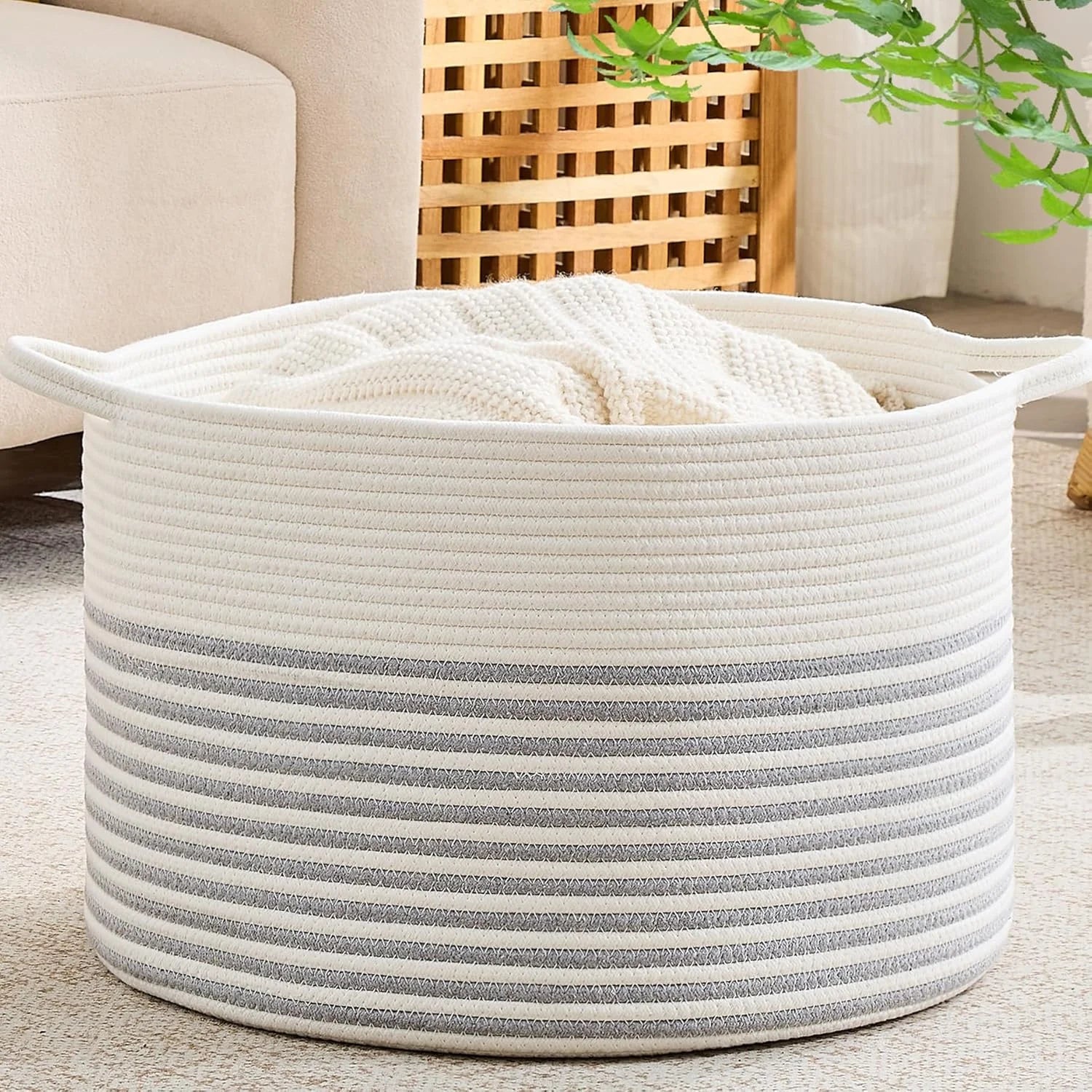 Special Large Blanket Basket with Handles, Storage Basket for Living Room, Extra Large Capacity, Blanket Storage, Laundry - Image 21