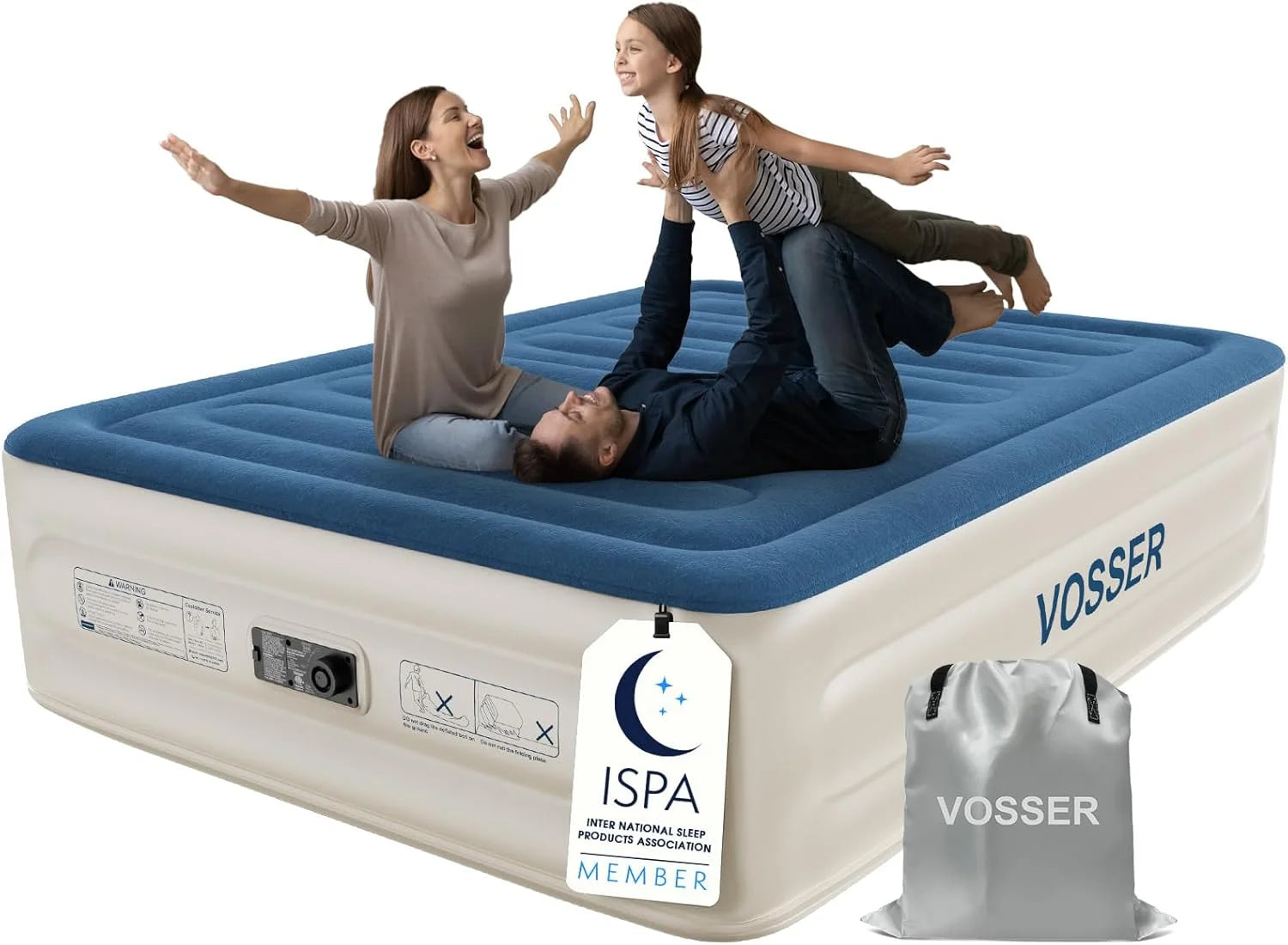 Special Queen Air Mattress with Built-in Pump, 18″ Raised Blow Up Mattress, Flocked Top Inflatable Mattress for Home - Image 4