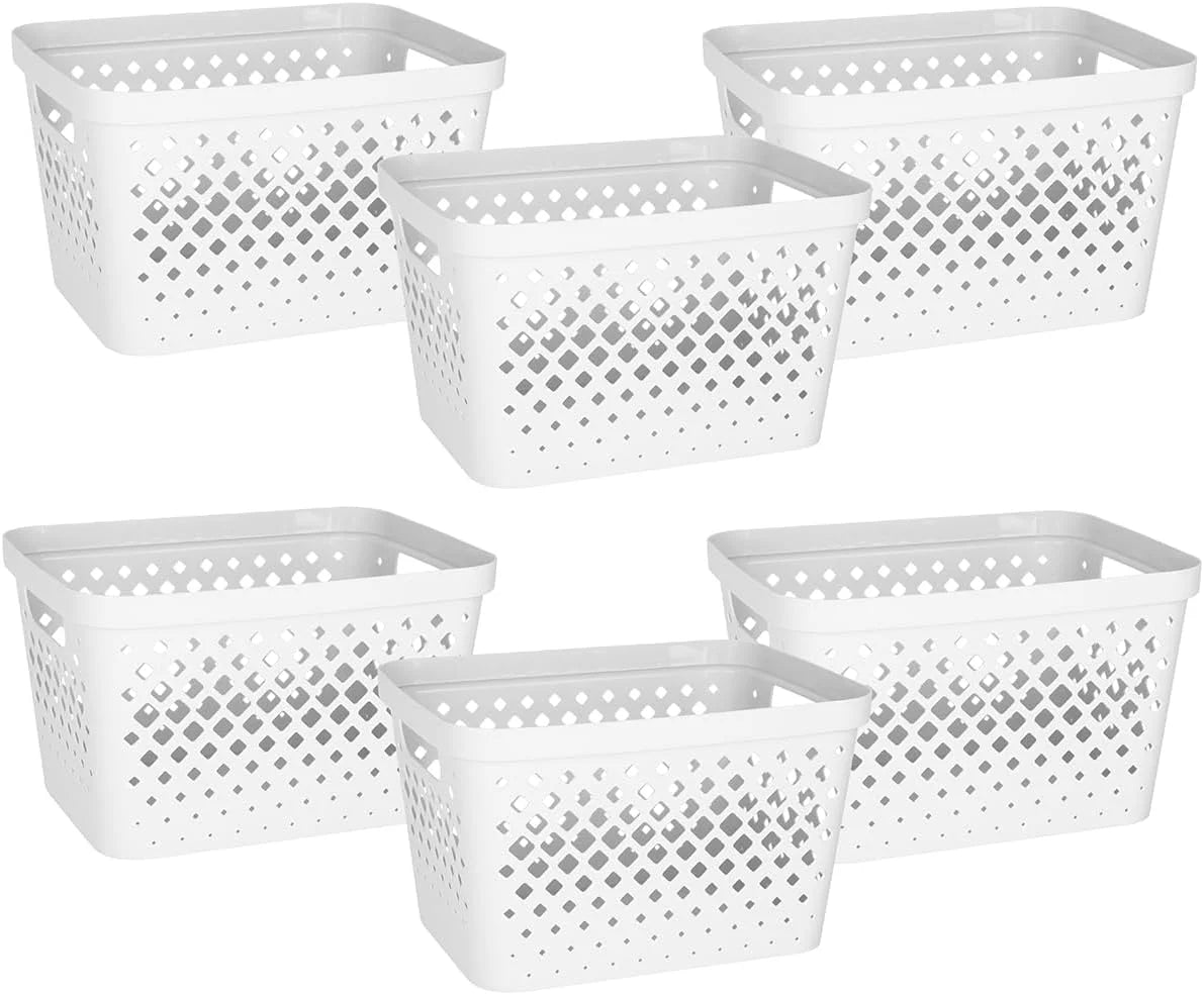 Special Plastic Baskets for Organizing, Set of 6, Pantry Storage for Under Counter, Linen Closet, and Bathroom, Nesting - Image 9