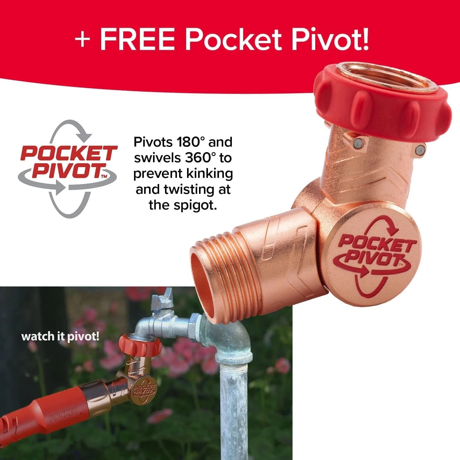Special Hose 50 FT Copper Head Expandable Garden Hose, As Seen on TV, 360° swiveling pocket pivot connector - Image 5