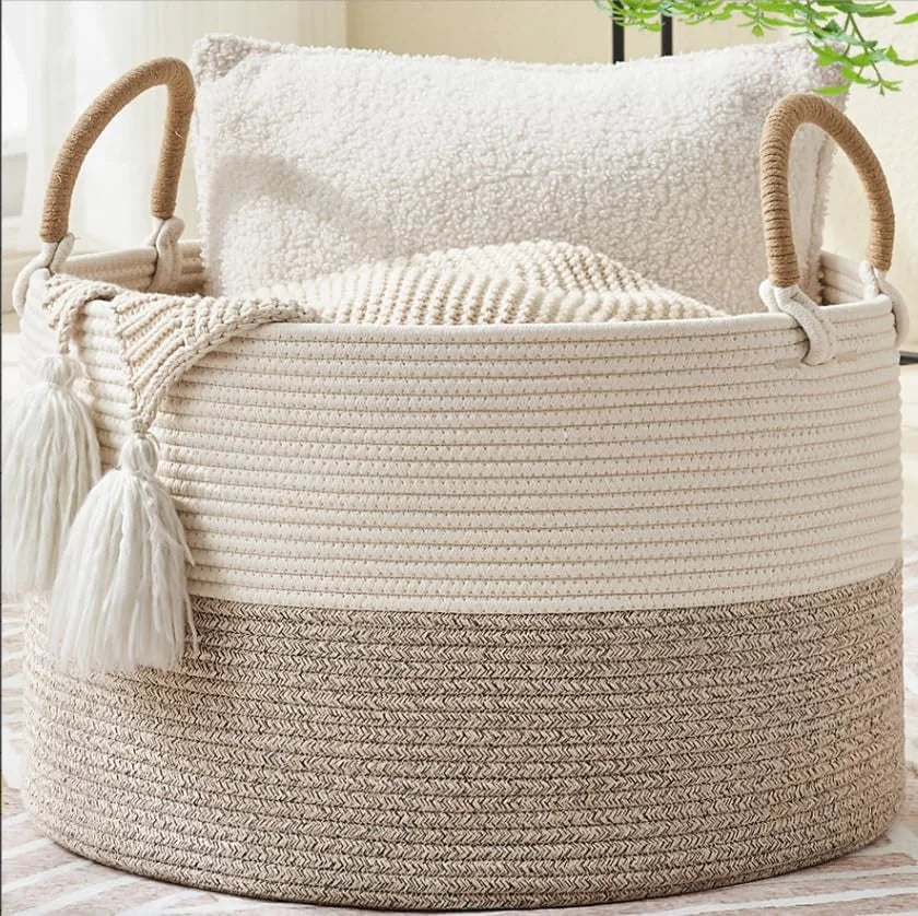 Special Large Blanket Basket with Handles, Storage Basket for Living Room, Extra Large Capacity, Blanket Storage, Laundry - Image 4