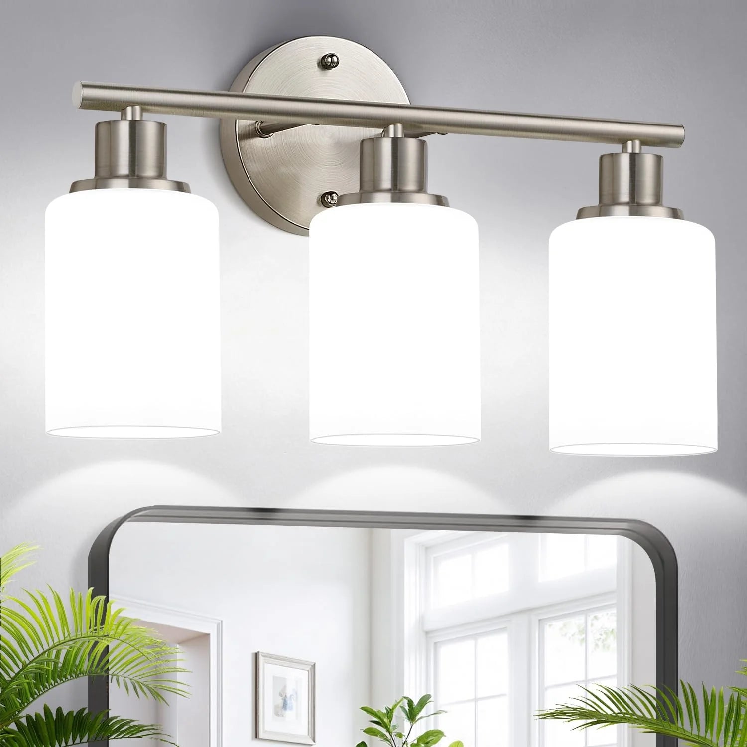 Special Zarbitta 3-Light Bathroom Light Fixtures, 17.23 Black Modern Vanity Lights with Clear Glass Shade - Image 8