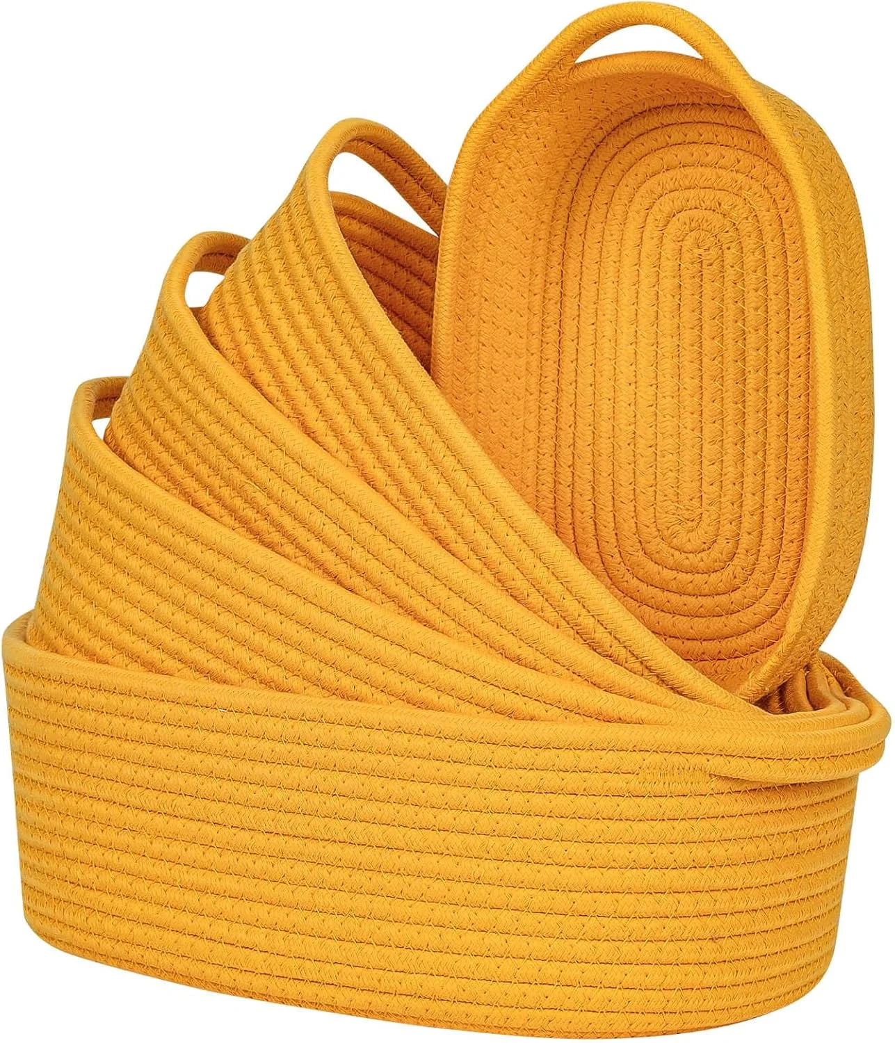 Special Storage Basket Cotton Rope Organizer Baskets for Shelves, Set of 5 Decorative Closet Storage Bins - Image 5