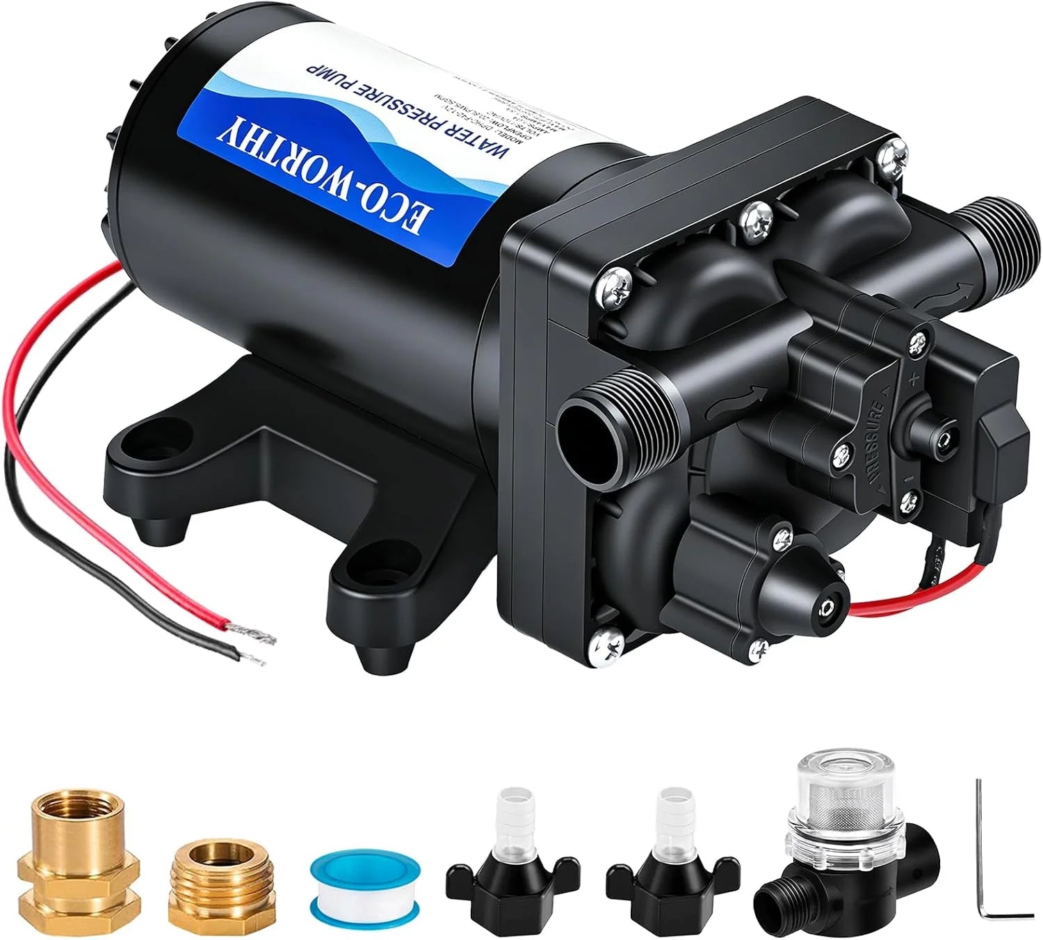 Special 33-Series Industrial Water Pressure Pump 110V AC 4.0GPM 50PSI RV Fresh Water Diaphragm Pump include Garden - Image 3