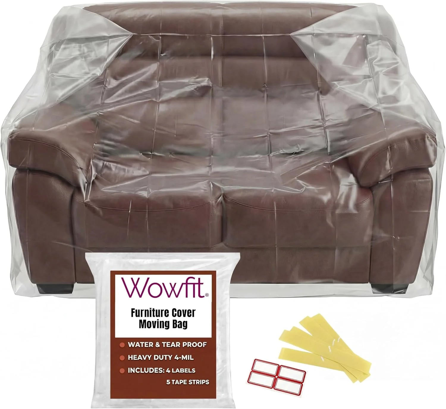 Special 4mil Couch Cover for Moving, Clear Sofa Storage Bag, 92Wx42Dx62/41H - Image 3