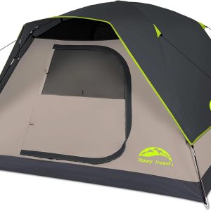 Special Happy Travel Camping Tent, 4/6 Person Dome Tents for Camping with Rainfly, Waterproof Clip Easy Setup Portable Family