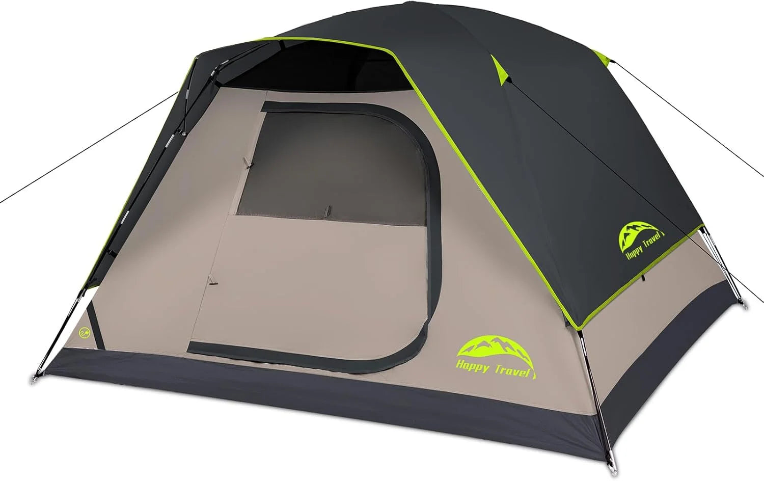 Special Happy Travel Camping Tent, 4/6 Person Dome Tents for Camping with Rainfly, Waterproof Clip Easy Setup Portable Family