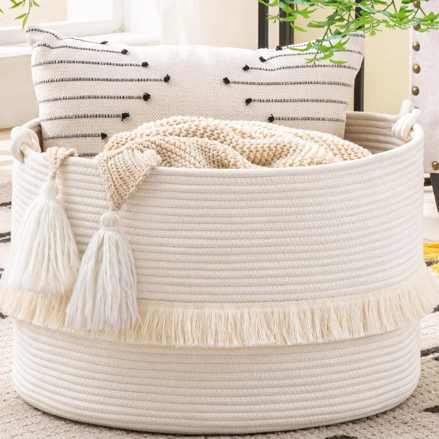Special Large Blanket Basket with Handles, Storage Basket for Living Room, Extra Large Capacity, Blanket Storage, Laundry - Image 15