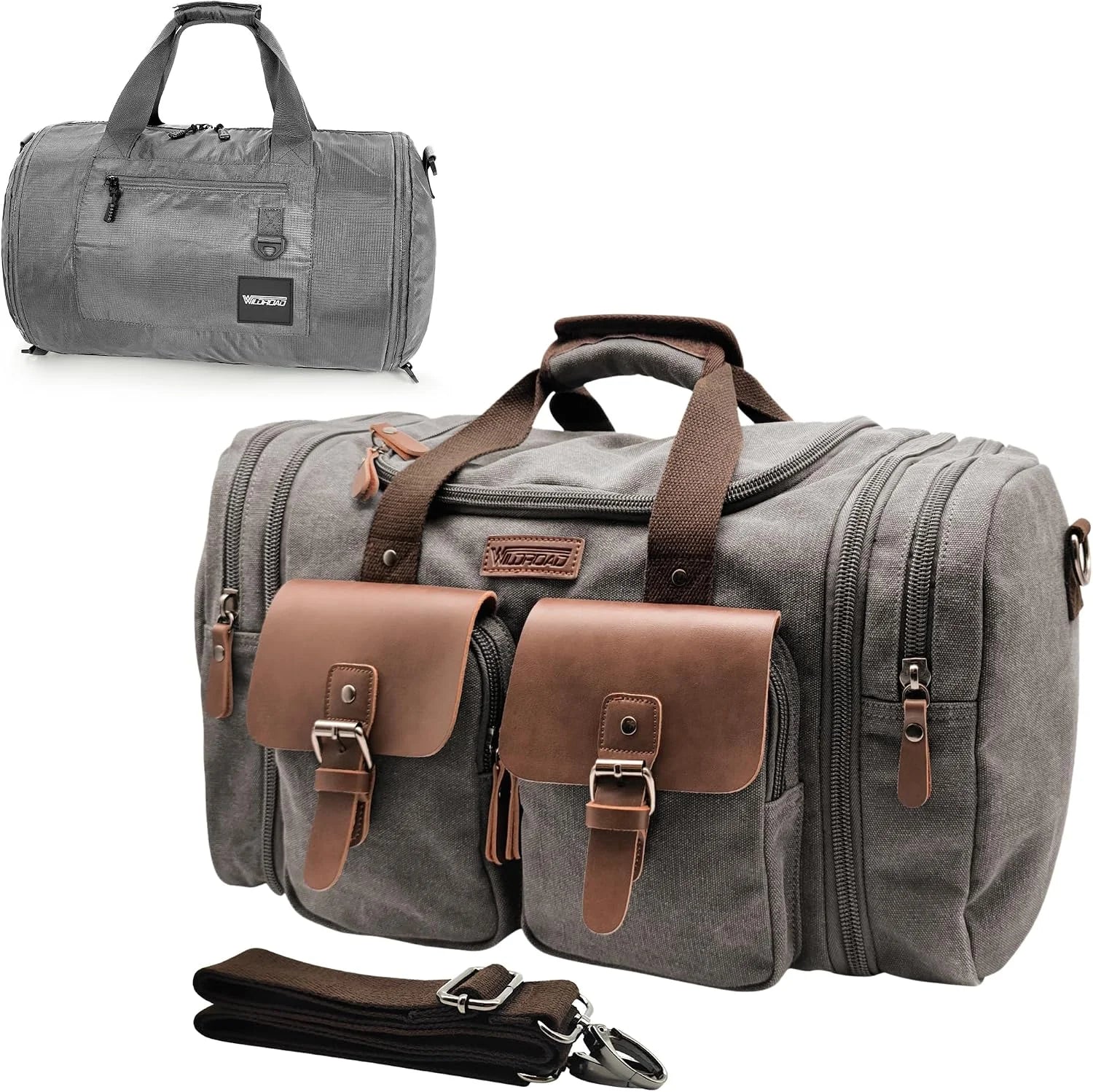 Special Wildroad Waxed Canvas Duffle Bag ” 50L Waterproof Weekender Overnight Travel Bag - Image 9