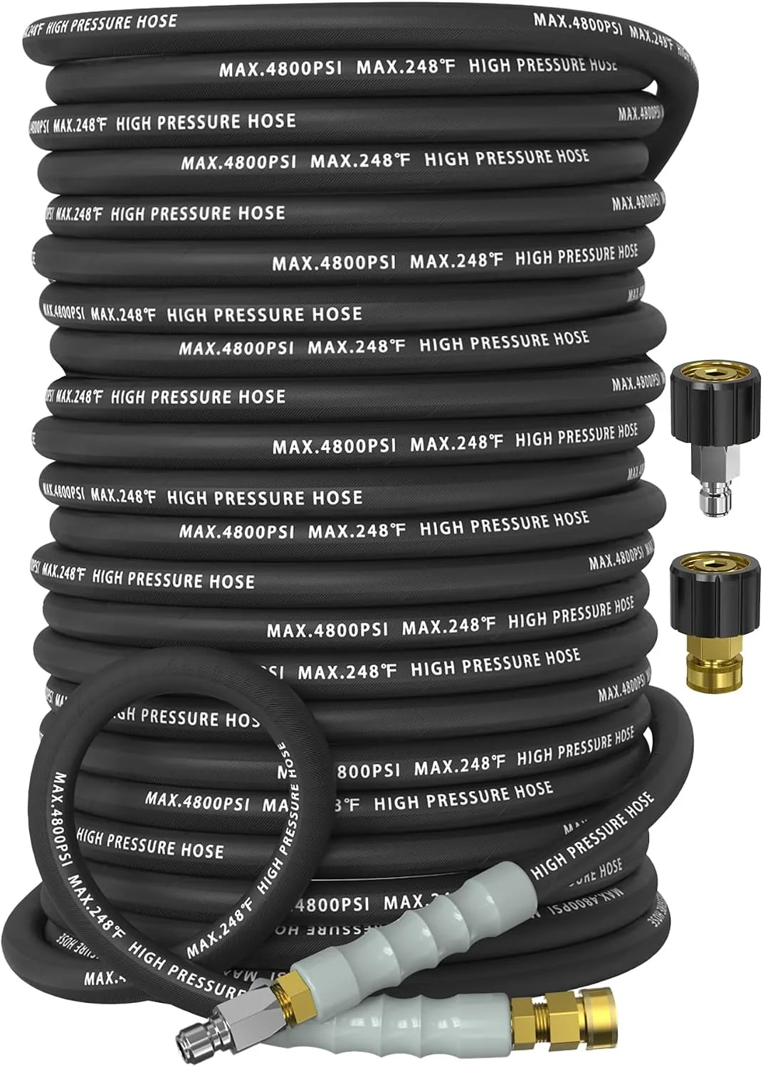 Special 3/8 Pressure Washer Hose 50FT 4800 PSI, Kink Resistant Steel Braided Layer & NonMarking Rubber for Hot/Cold - Image 6